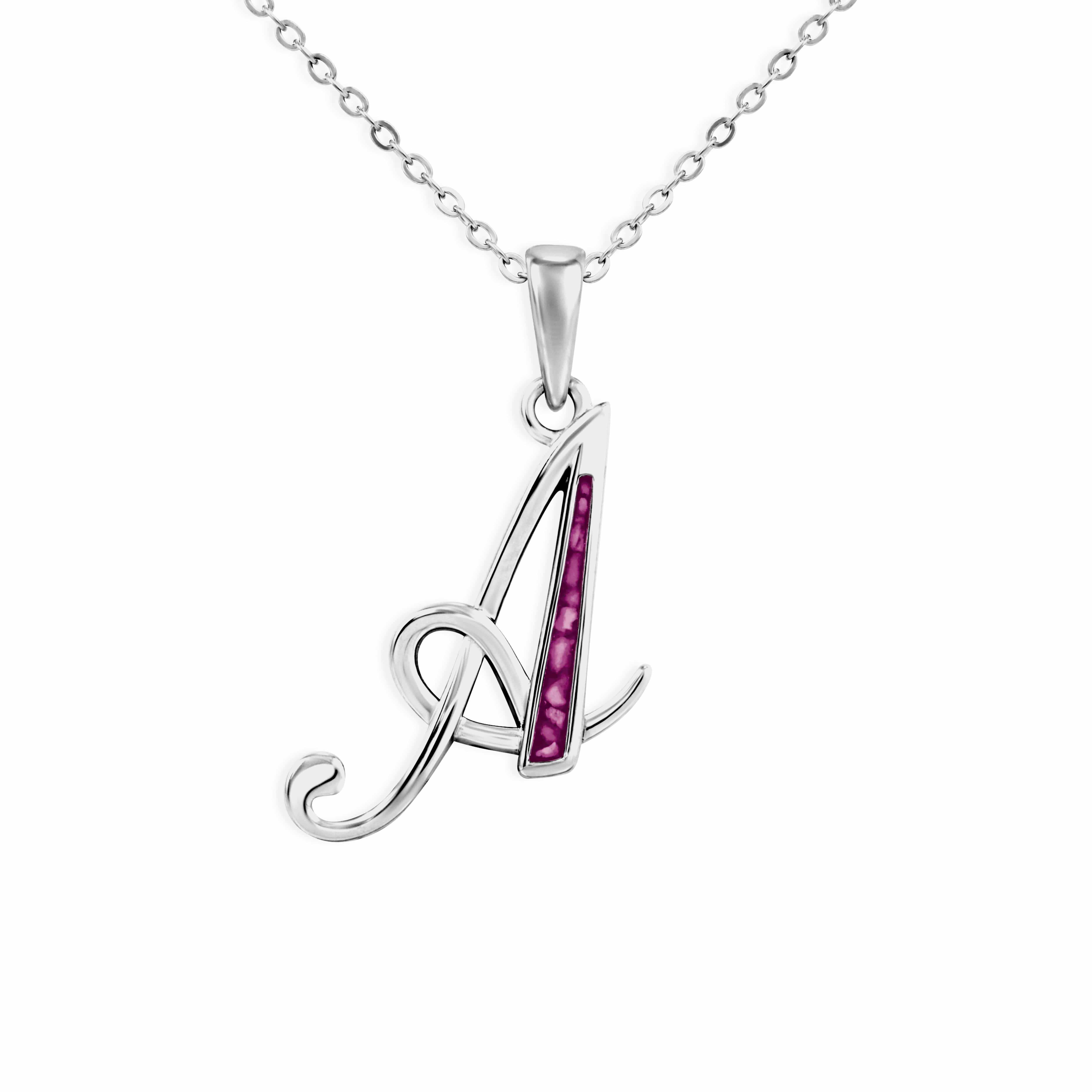 EverWith Alphabet Memorial Ashes Pendants Violet