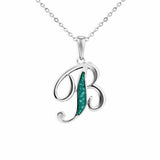 EverWith Alphabet Memorial Ashes Pendant - Letter B Aqua