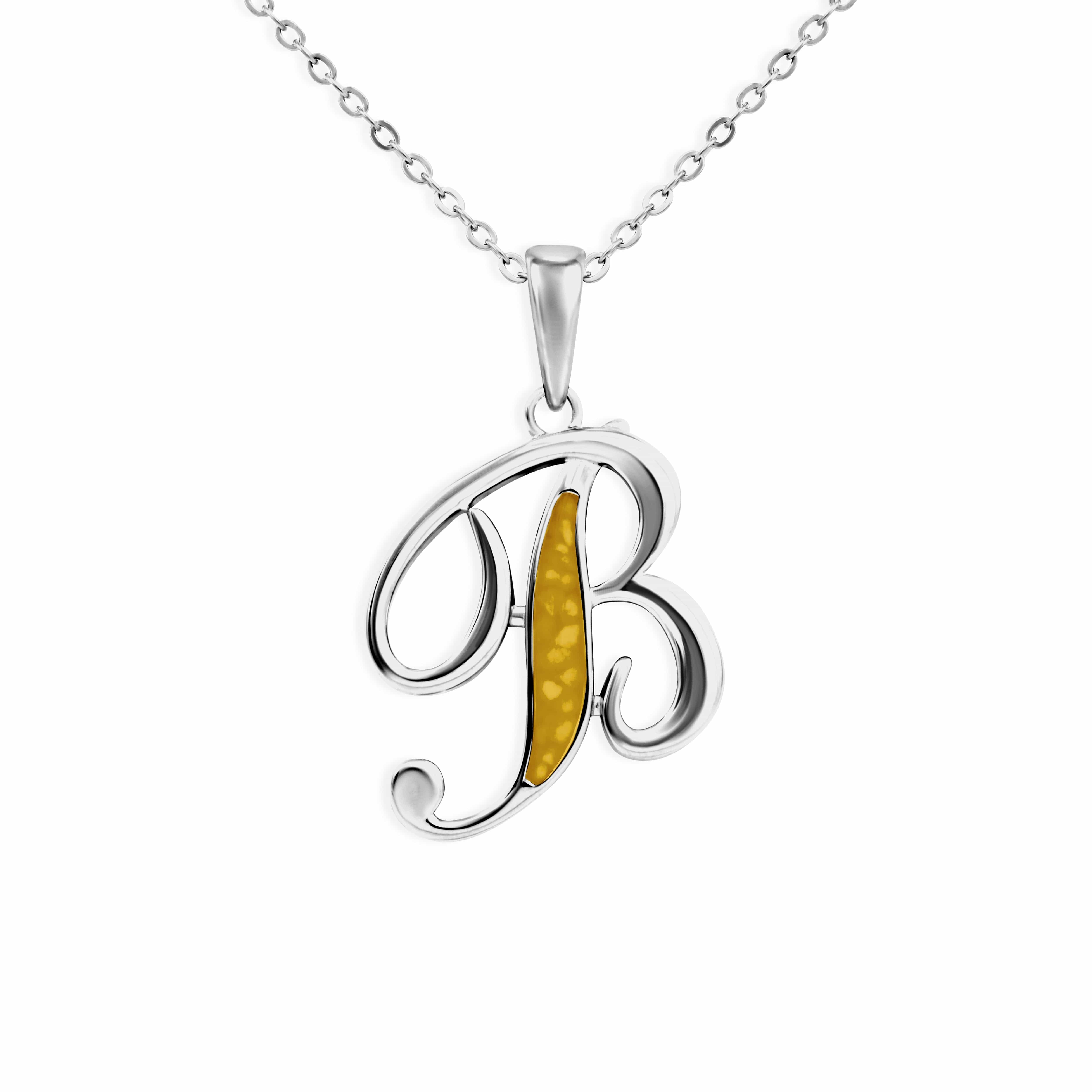 EverWith Alphabet Memorial Ashes Pendant - Letter B Orange