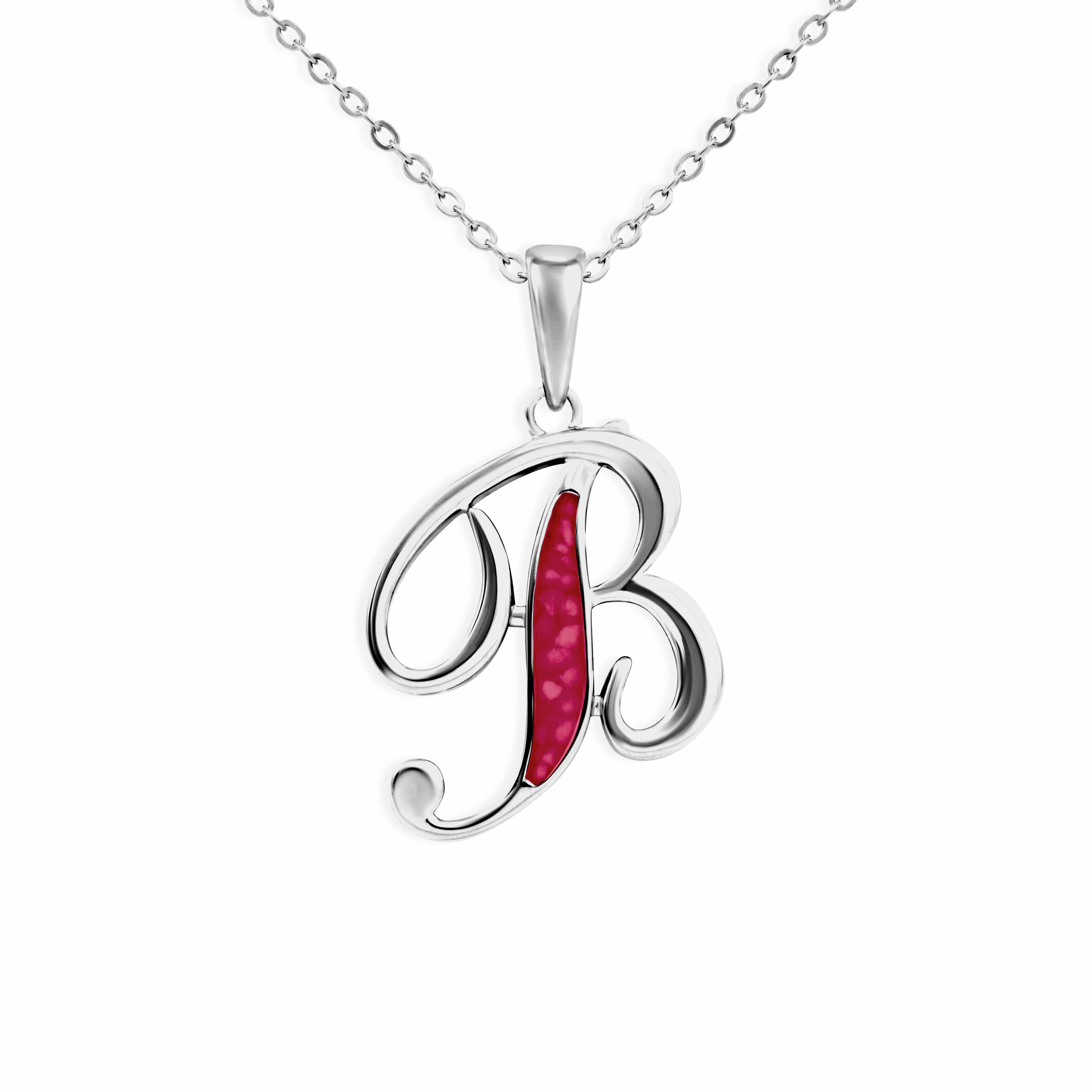 EverWith Alphabet Memorial Ashes Pendant - Letter B Red