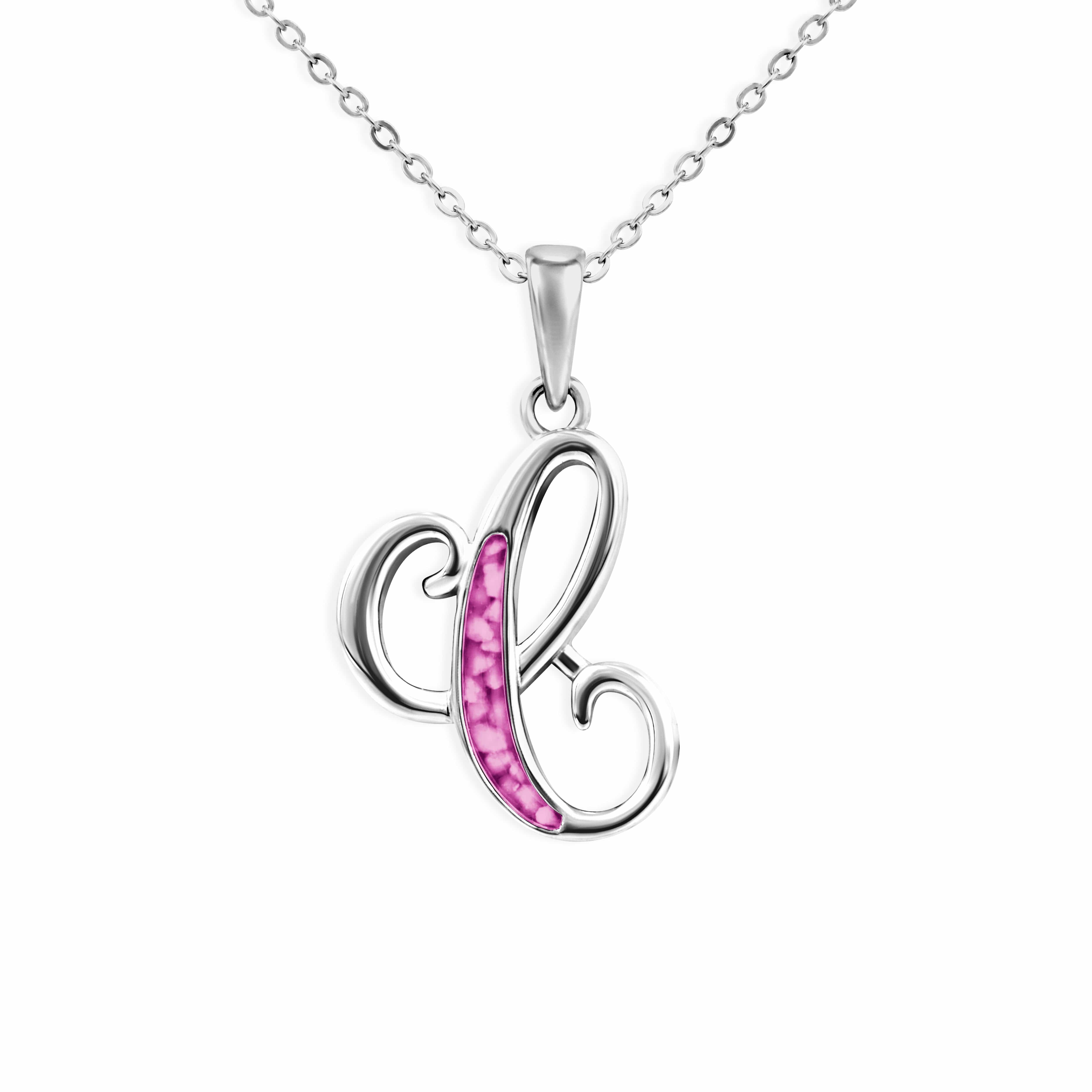 EverWith Alphabet Memorial Ashes Pendant - Letter C Pink