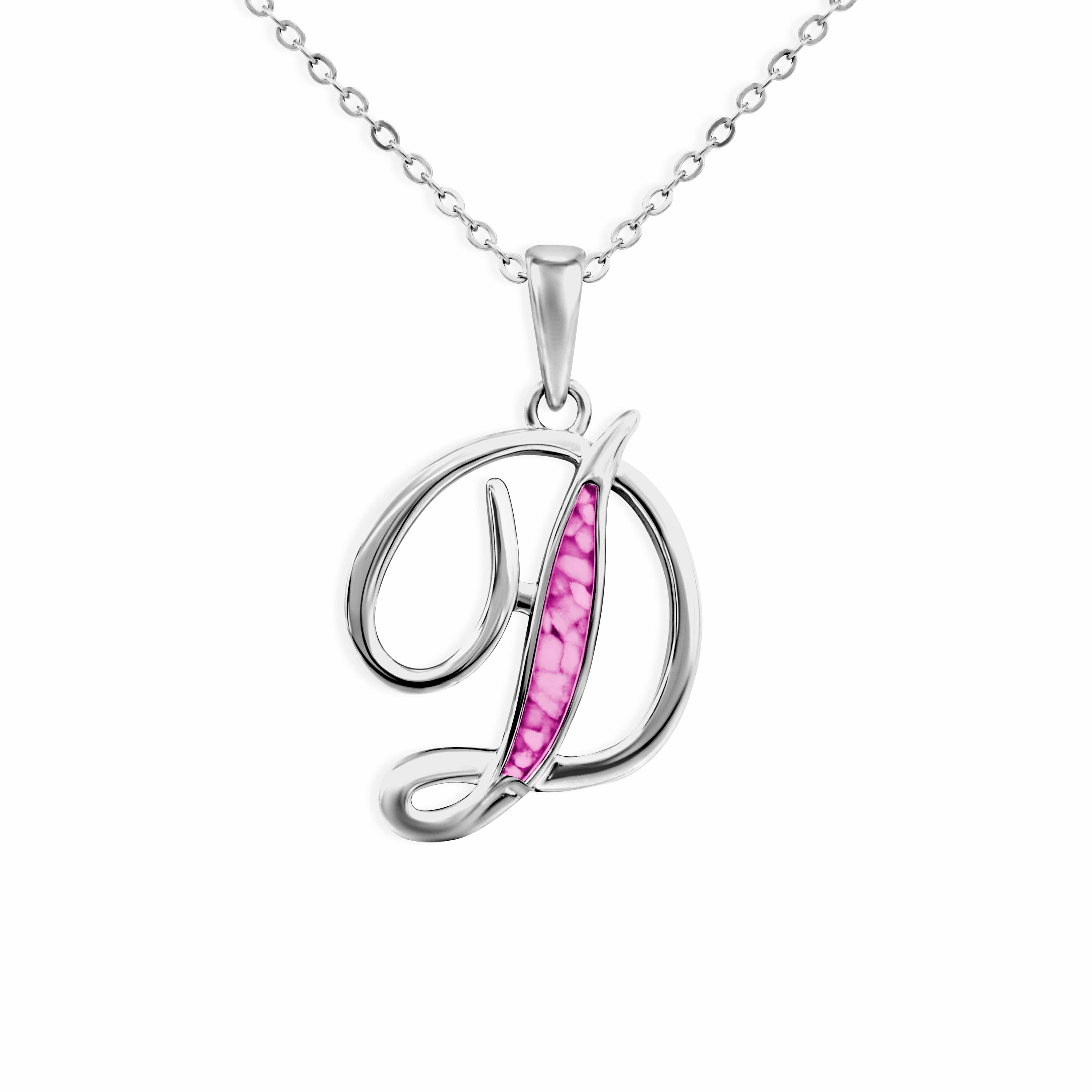EverWith Alphabet Memorial Ashes Pendant - Letter D Pink