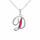 EverWith Alphabet Memorial Ashes Pendant - Letter D Red