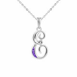 EverWith Alphabet Memorial Ashes Pendant - Letter E Purple