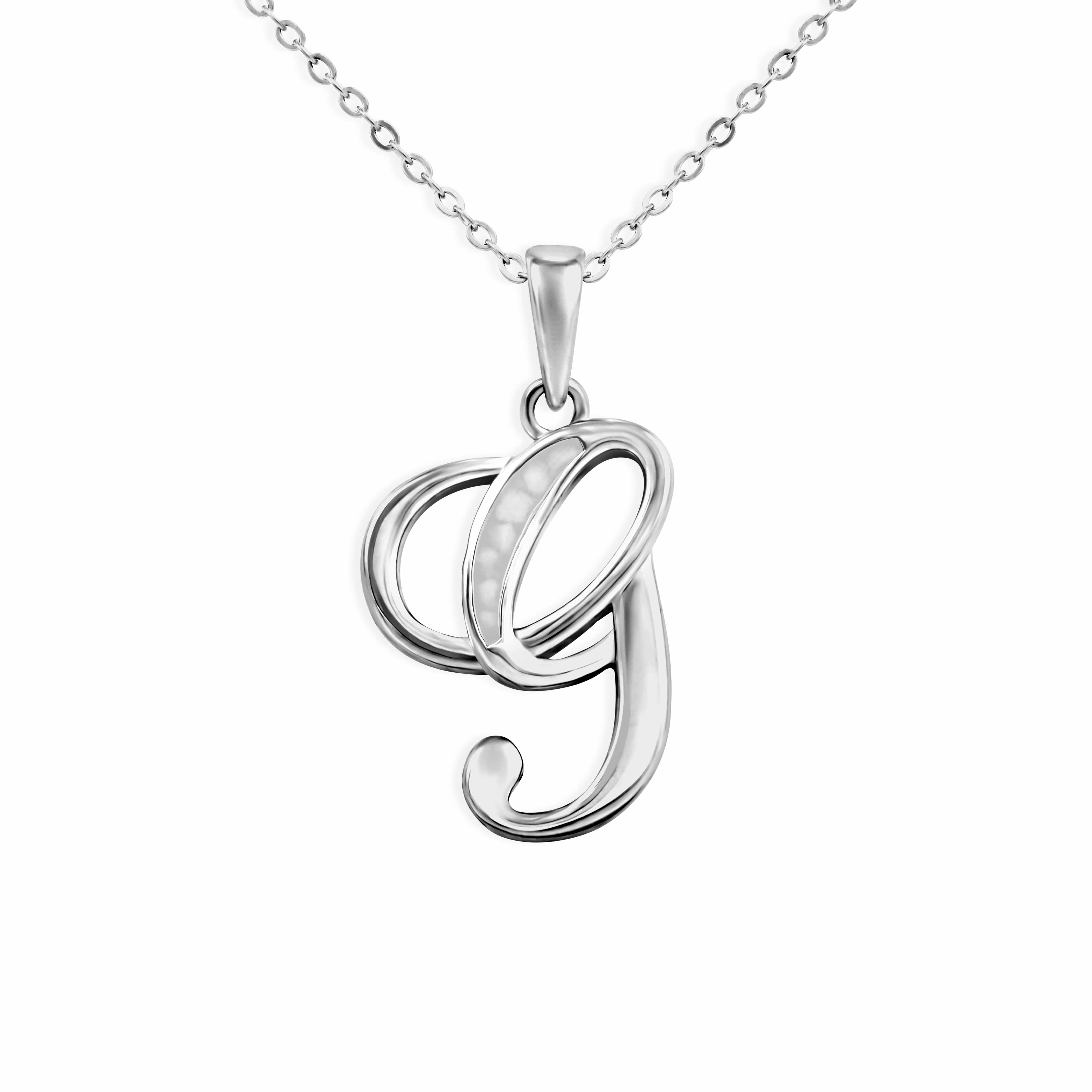 EverWith Alphabet Memorial Ashes Pendant - Letter G White