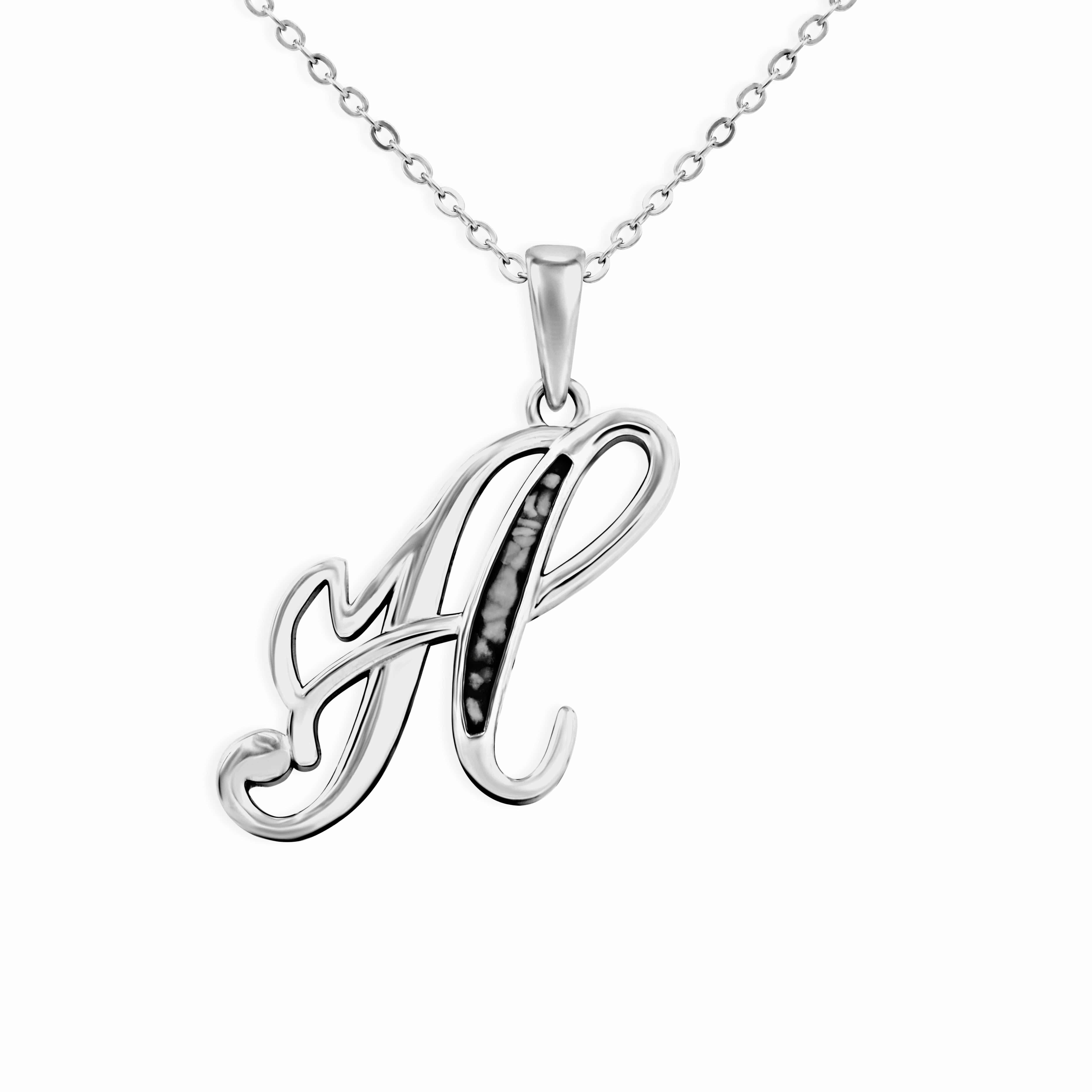 EverWith Alphabet Memorial Ashes Pendant - Letter H Black