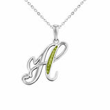 EverWith Alphabet Memorial Ashes Pendant - Letter H Green