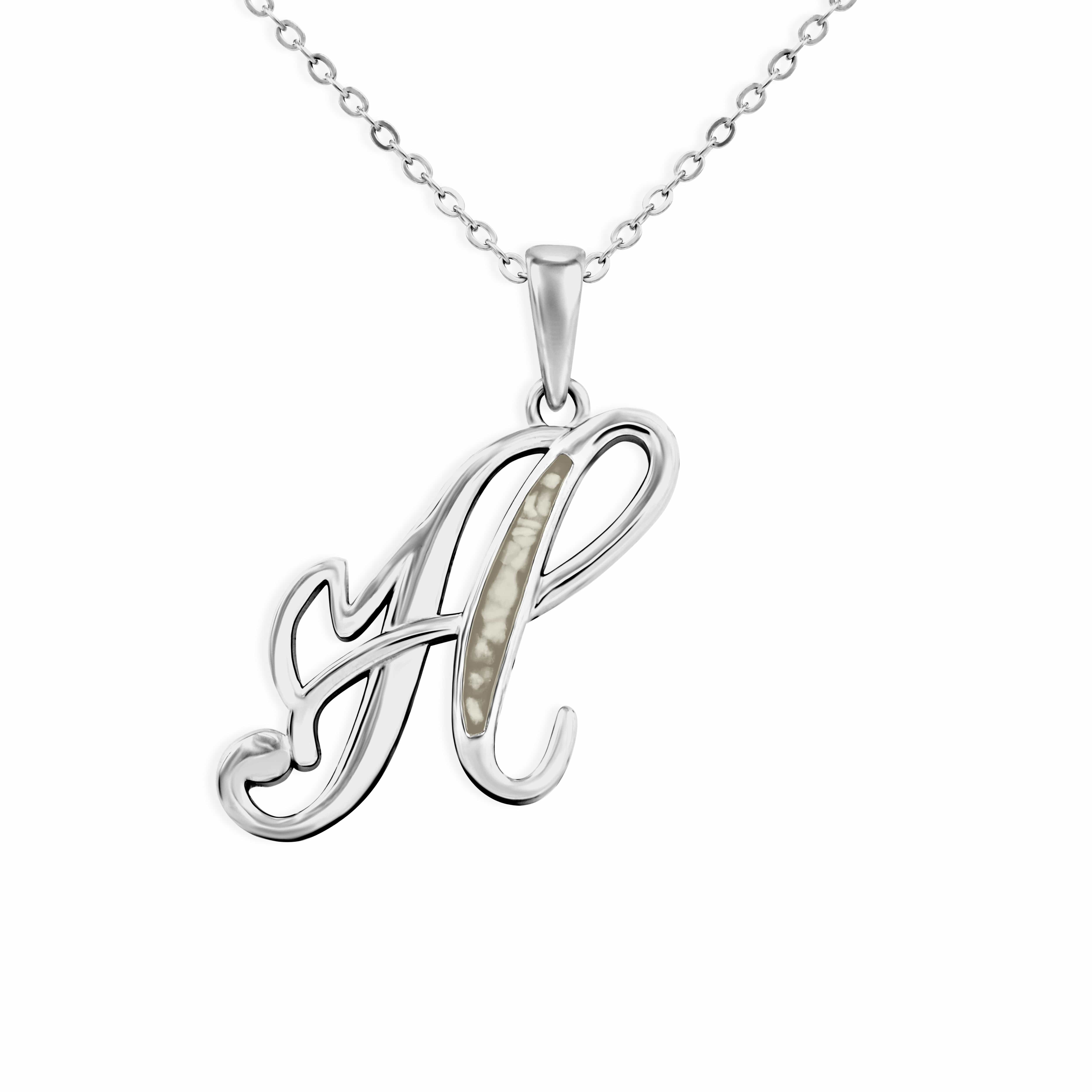 EverWith Alphabet Memorial Ashes Pendant - Letter H Transparent