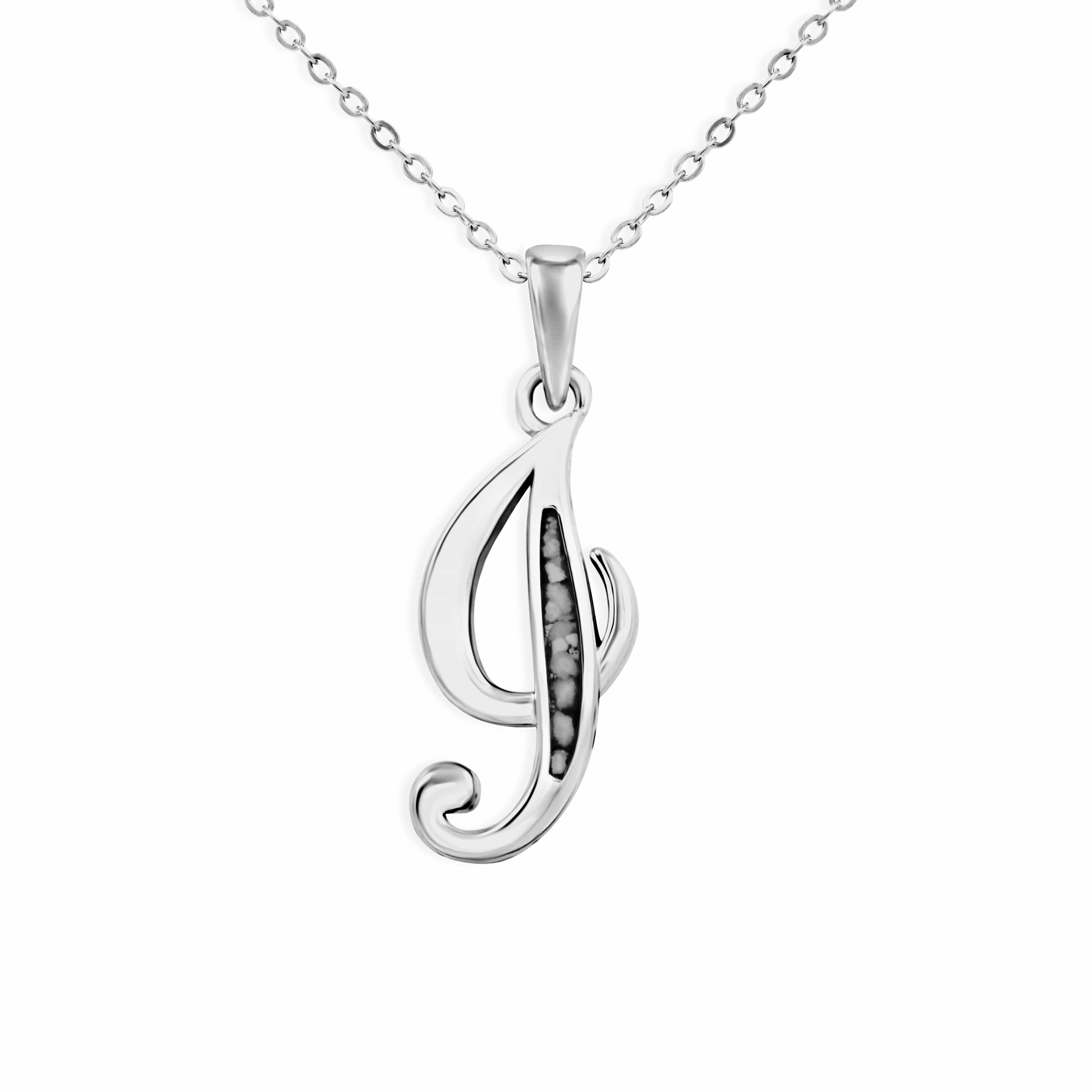 EverWith Alphabet Memorial Ashes Pendant - Letter I Black