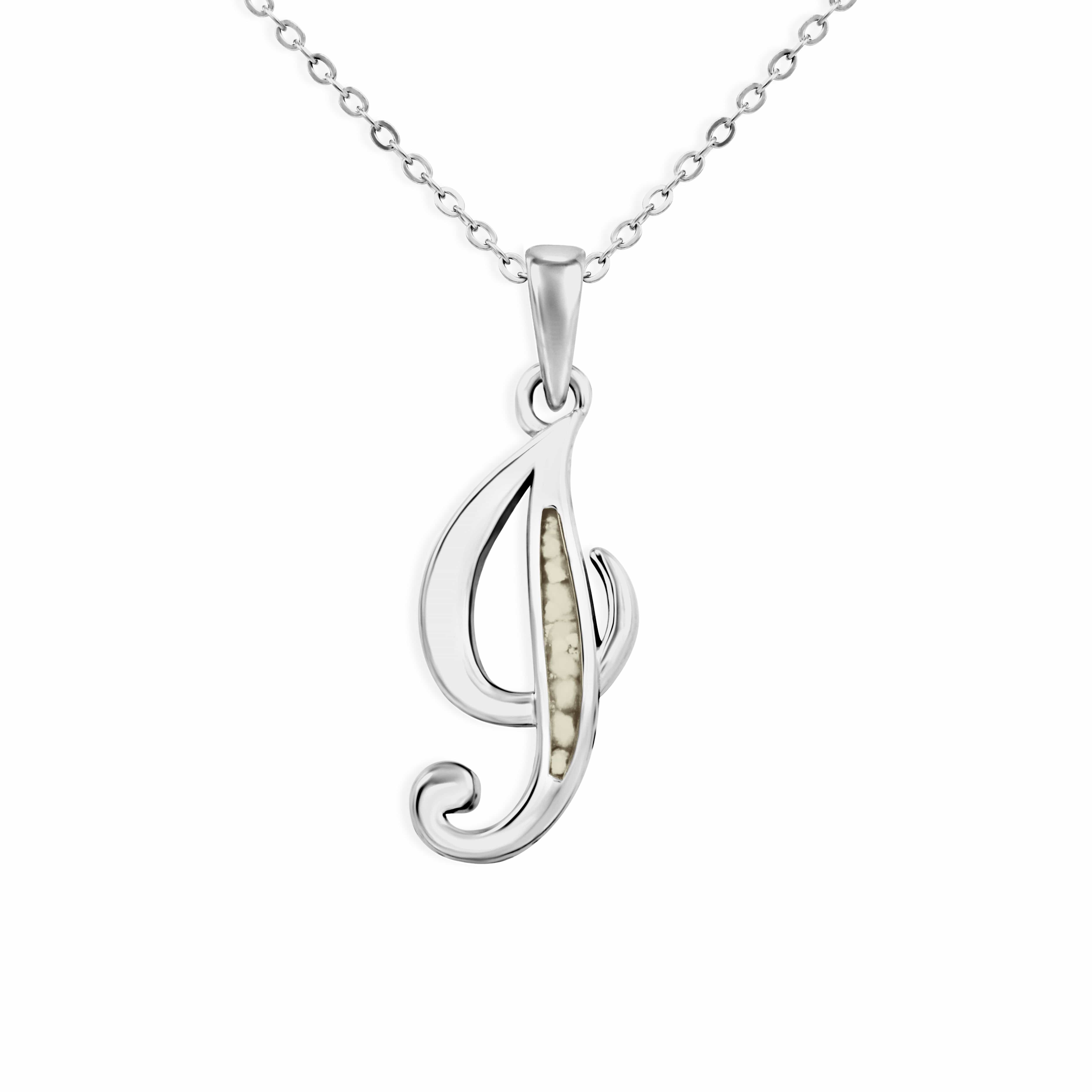 EverWith Alphabet Memorial Ashes Pendant - Letter I Transparent