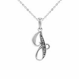 EverWith Alphabet Memorial Ashes Pendant - Letter J Black