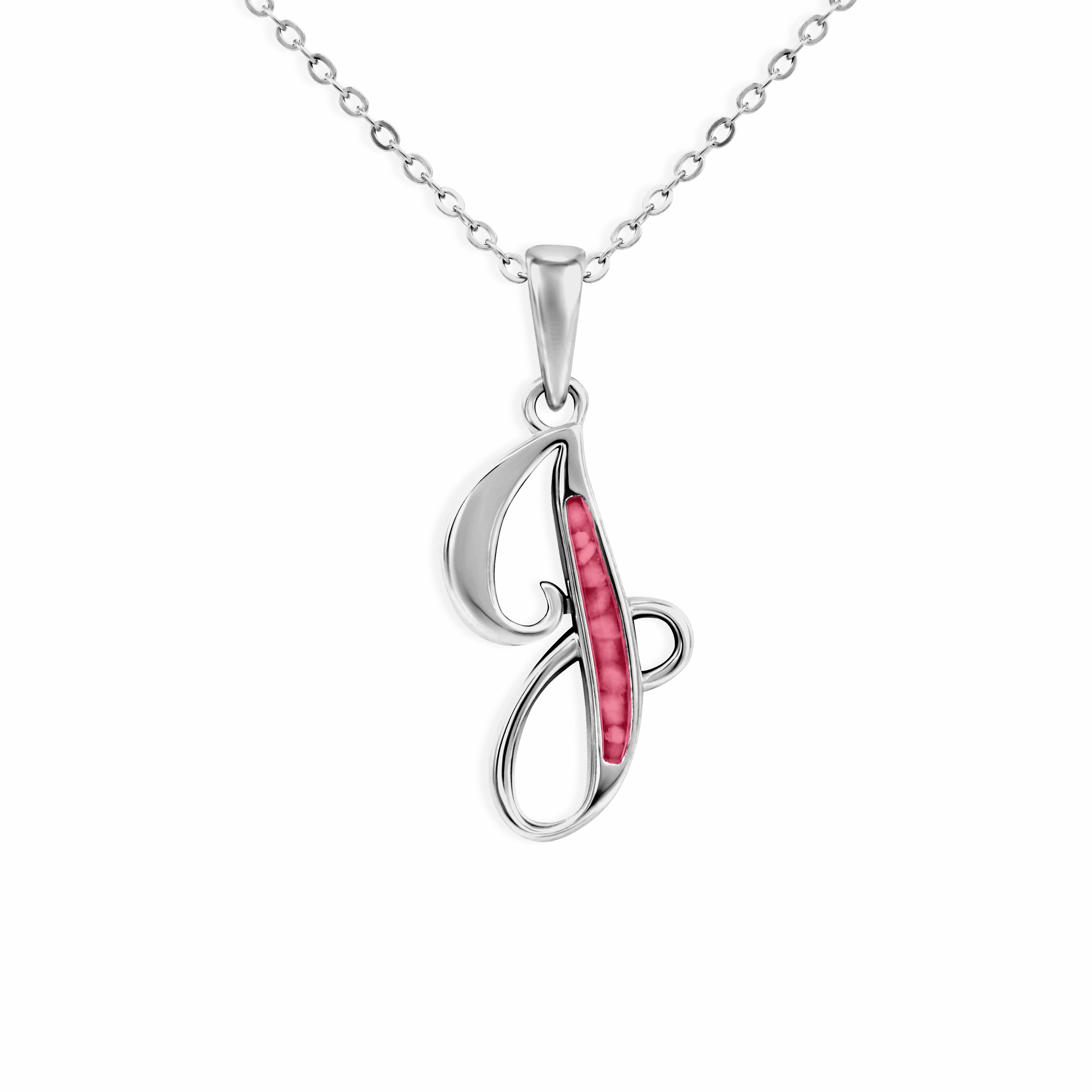 EverWith Alphabet Memorial Ashes Pendant - Letter J Red
