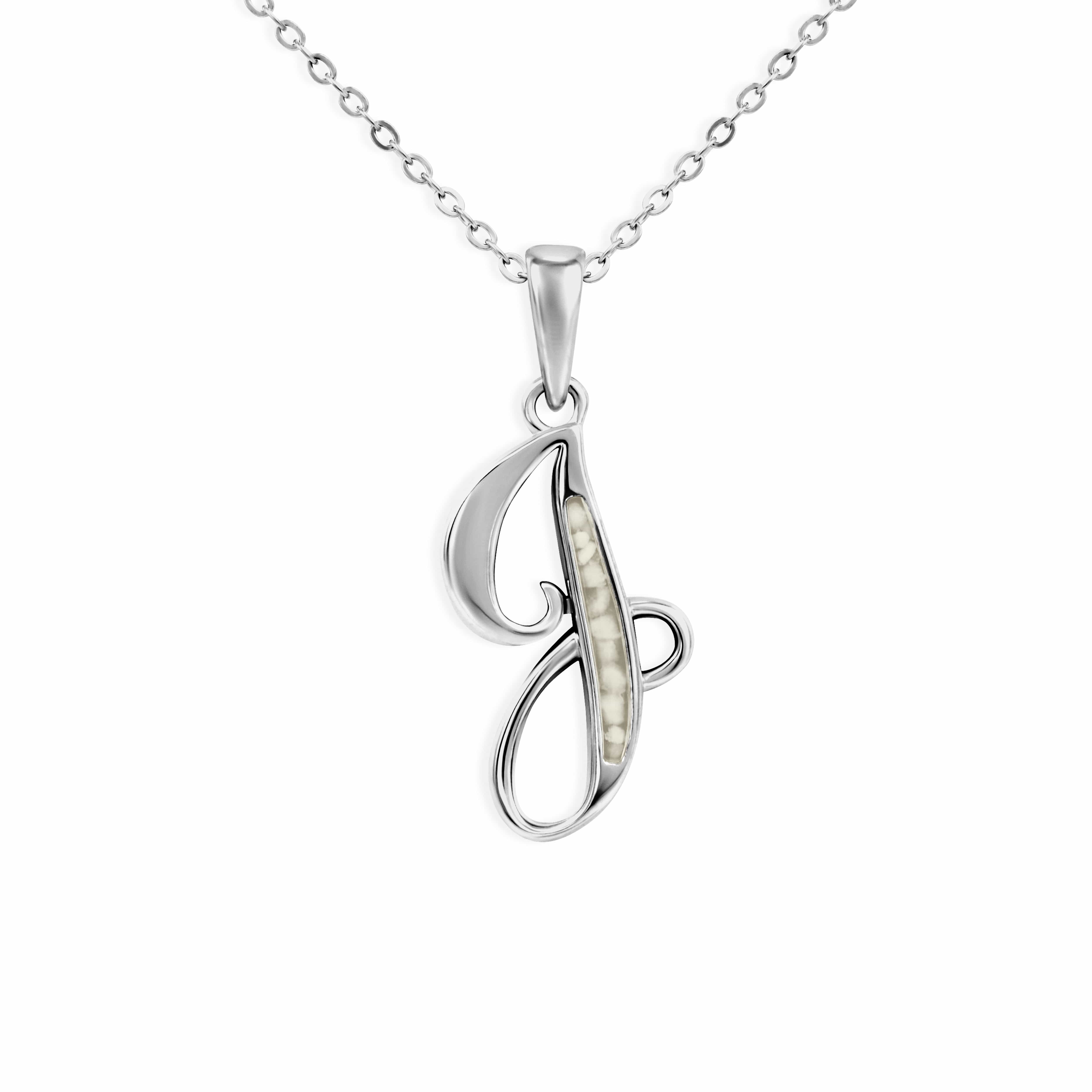 EverWith Alphabet Memorial Ashes Pendant - Letter J Transparent
