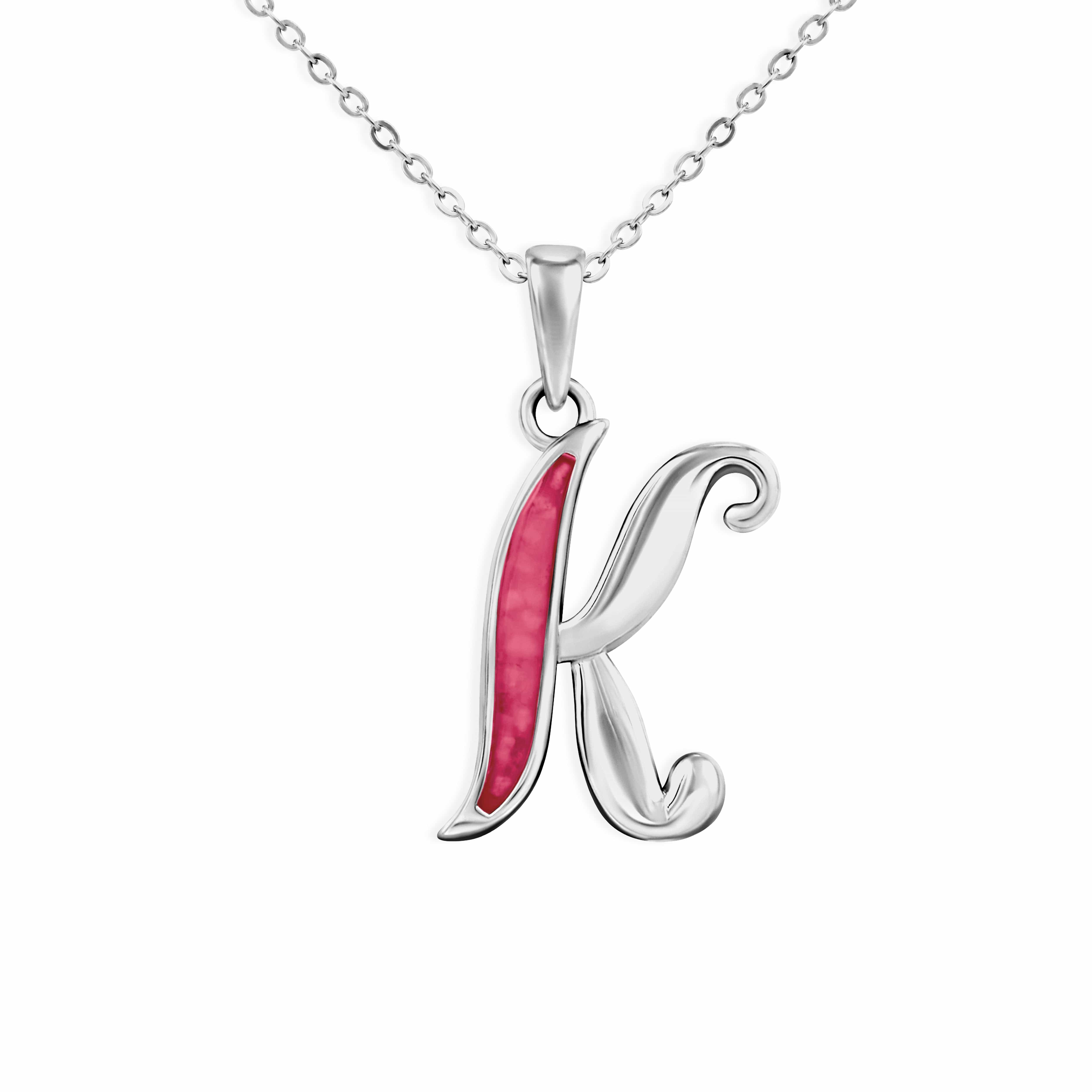 EverWith Alphabet Memorial Ashes Pendant - Letter K Red