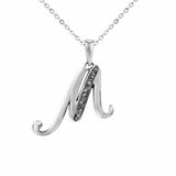 EverWith Alphabet Memorial Ashes Pendant - Letter M Black