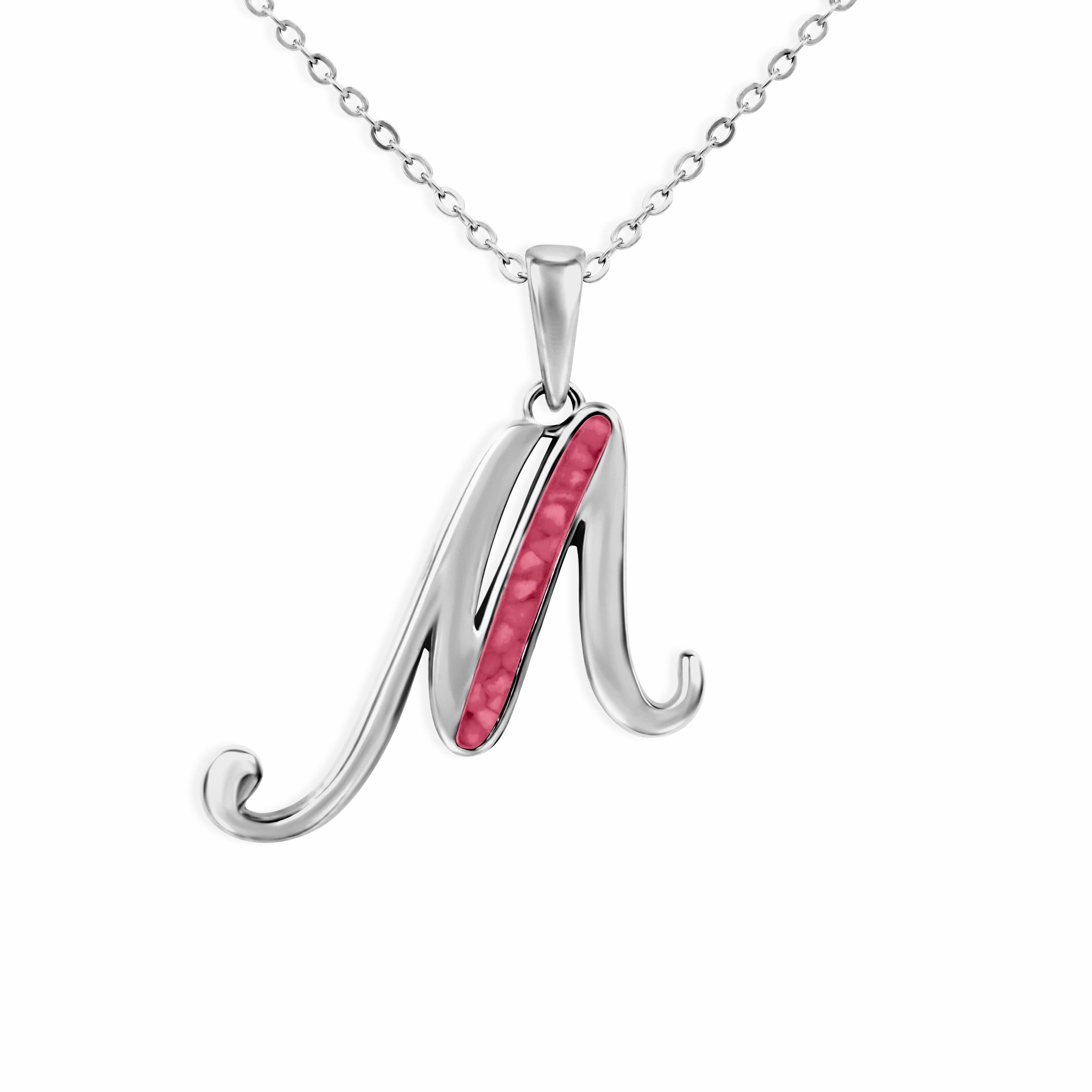 EverWith Alphabet Memorial Ashes Pendant - Letter M Red
