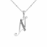 EverWith Alphabet Memorial Ashes Pendant - Letter N Black