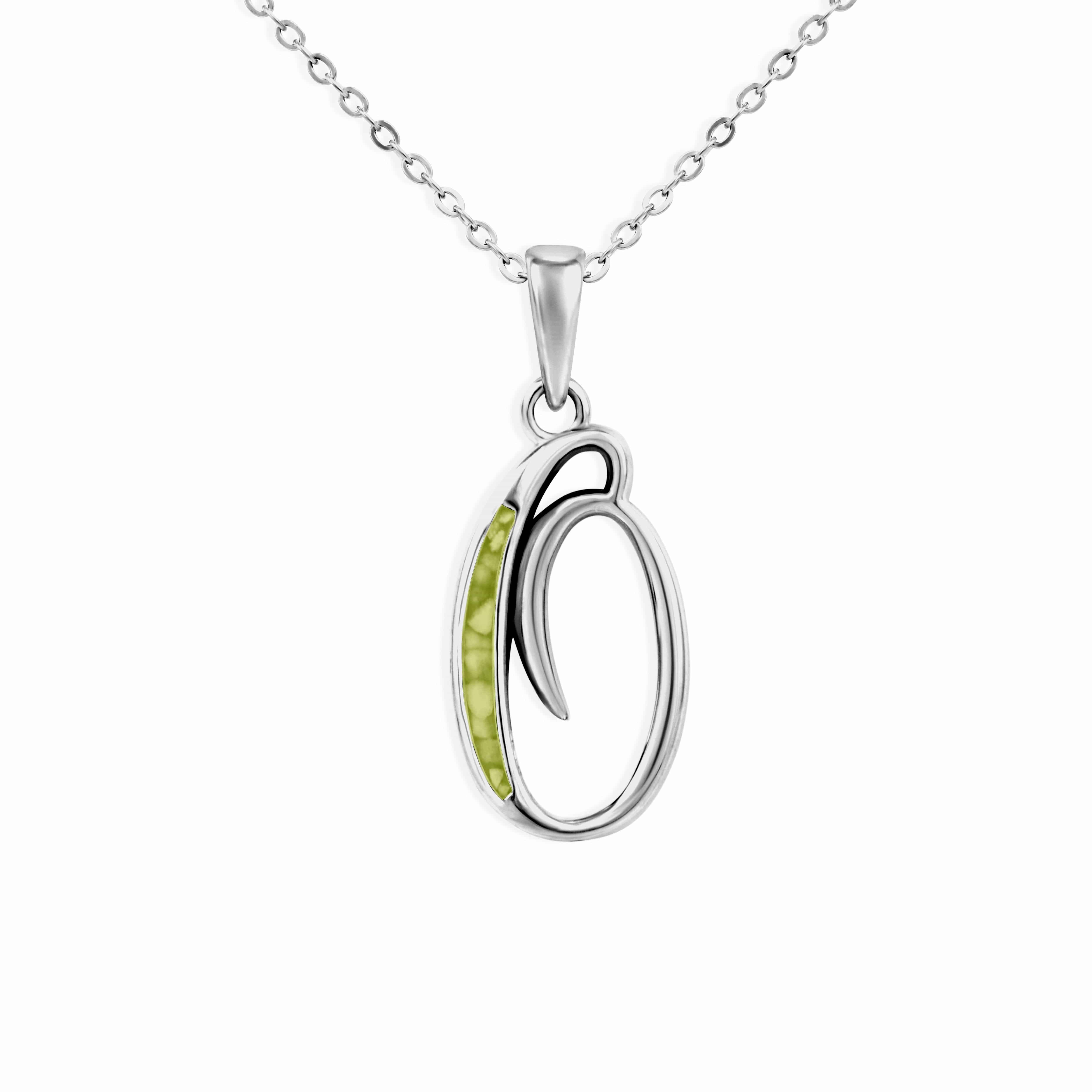 EverWith Alphabet Memorial Ashes Pendant - Letter O Green