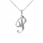 EverWith Alphabet Memorial Ashes Pendant - Letter P Black