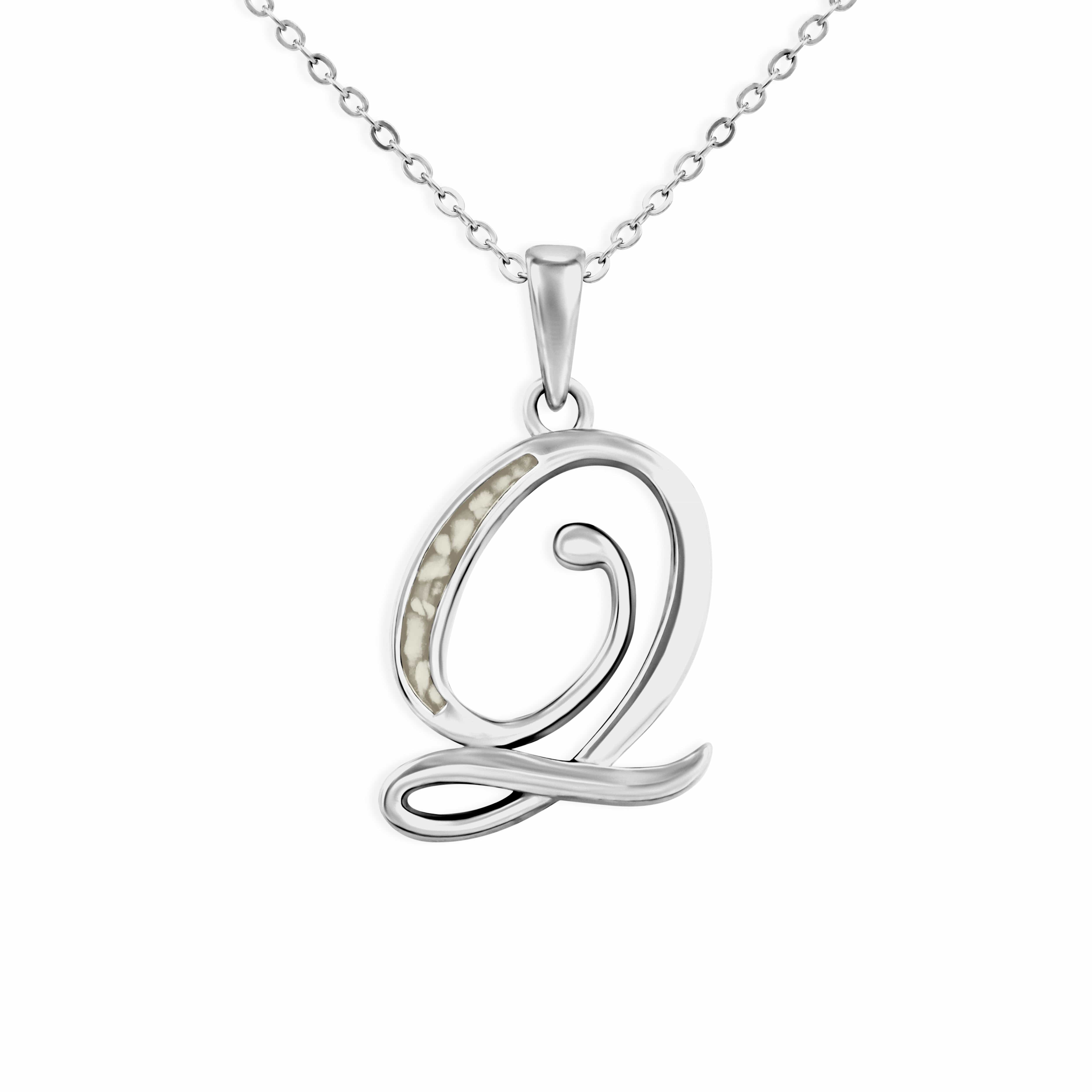 EverWith Alphabet Memorial Ashes Pendant - Letter Q Transparent
