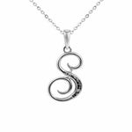 EverWith Alphabet Memorial Ashes Pendant - Letter S Black