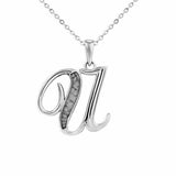 EverWith Alphabet Memorial Ashes Pendant - Letter U Black