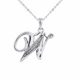 EverWith Alphabet Memorial Ashes Pendant - Letter W Black