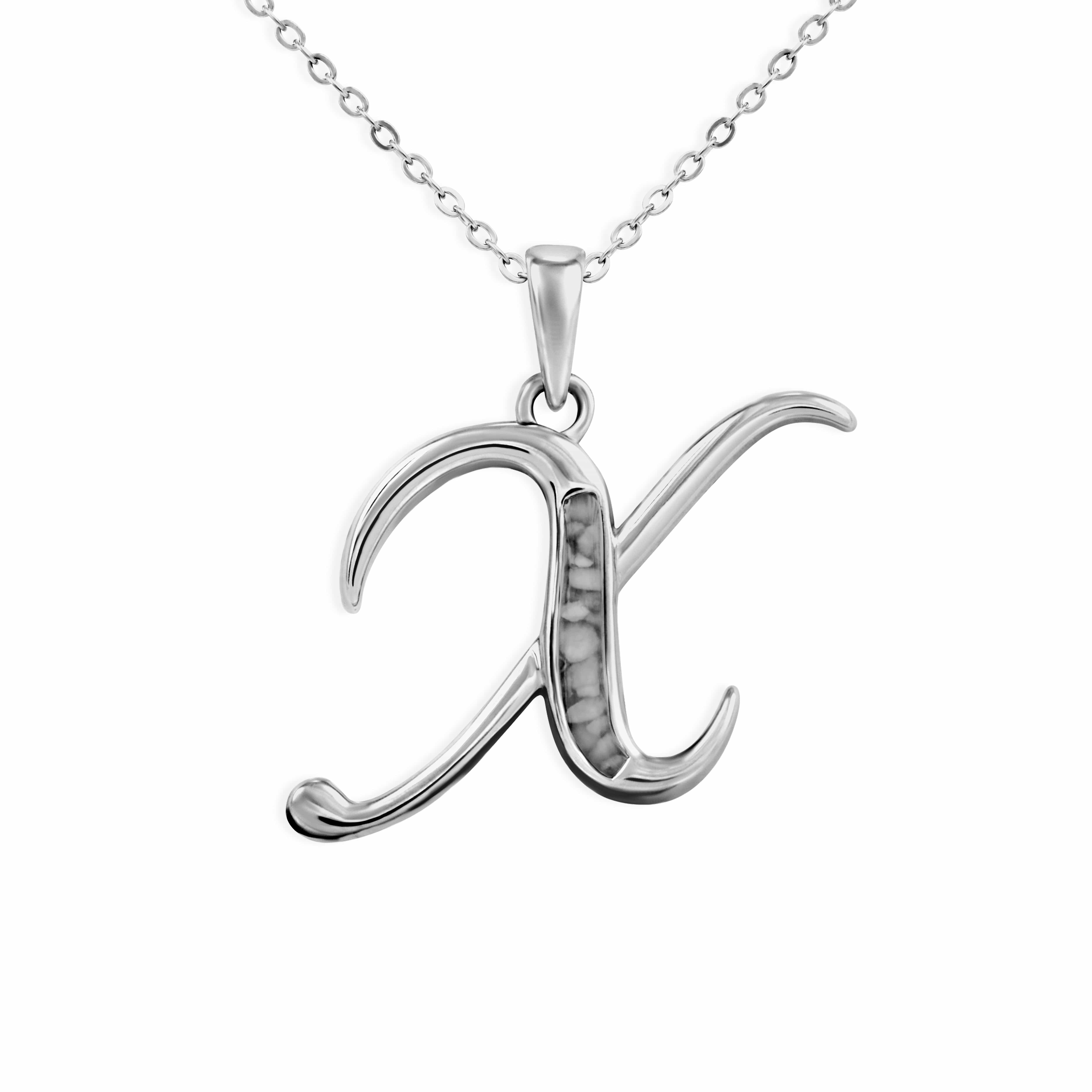 EverWith Alphabet Memorial Ashes Pendant - Letter X Black