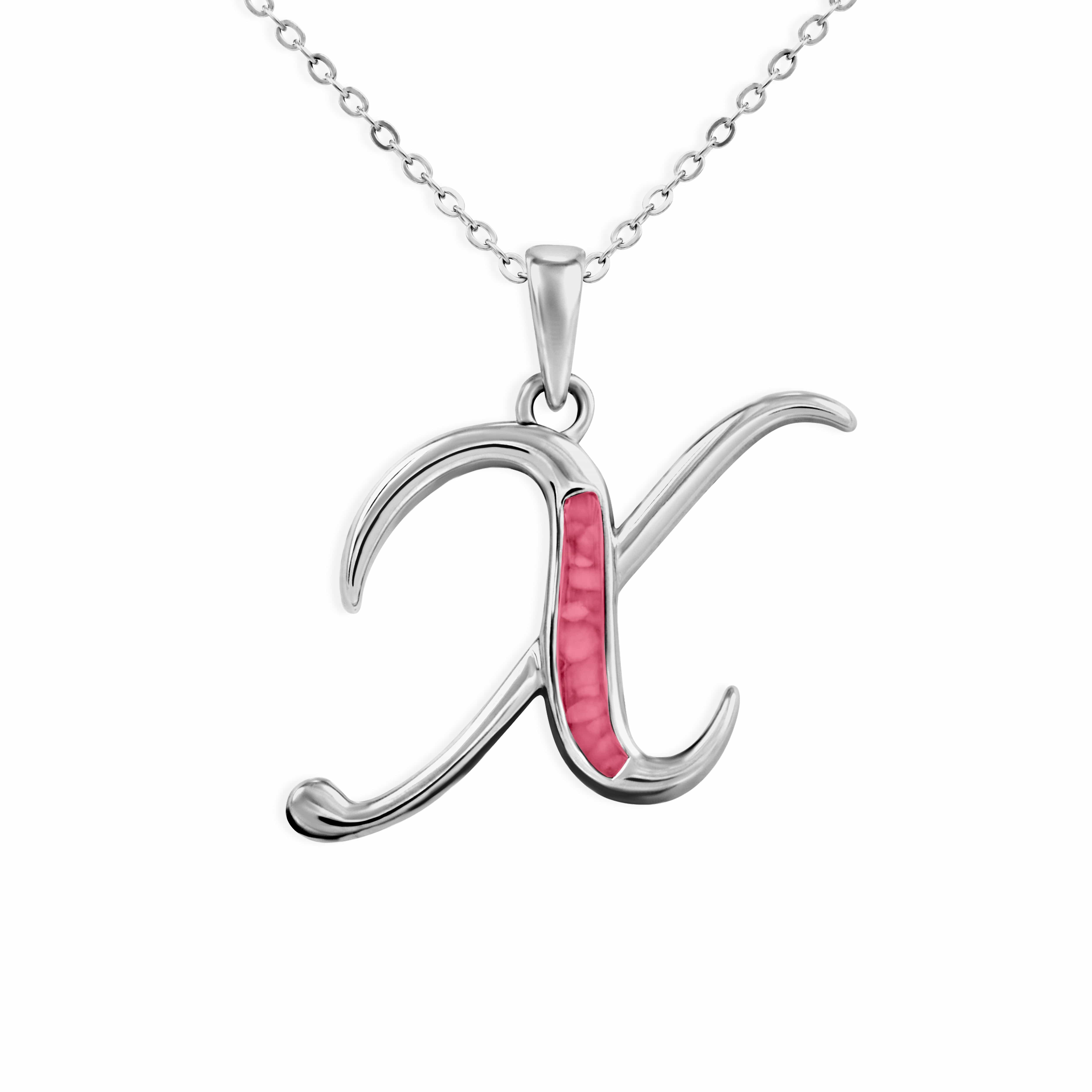 EverWith Alphabet Memorial Ashes Pendant - Letter X Red