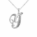 EverWith Alphabet Memorial Ashes Pendant - Letter Y Black