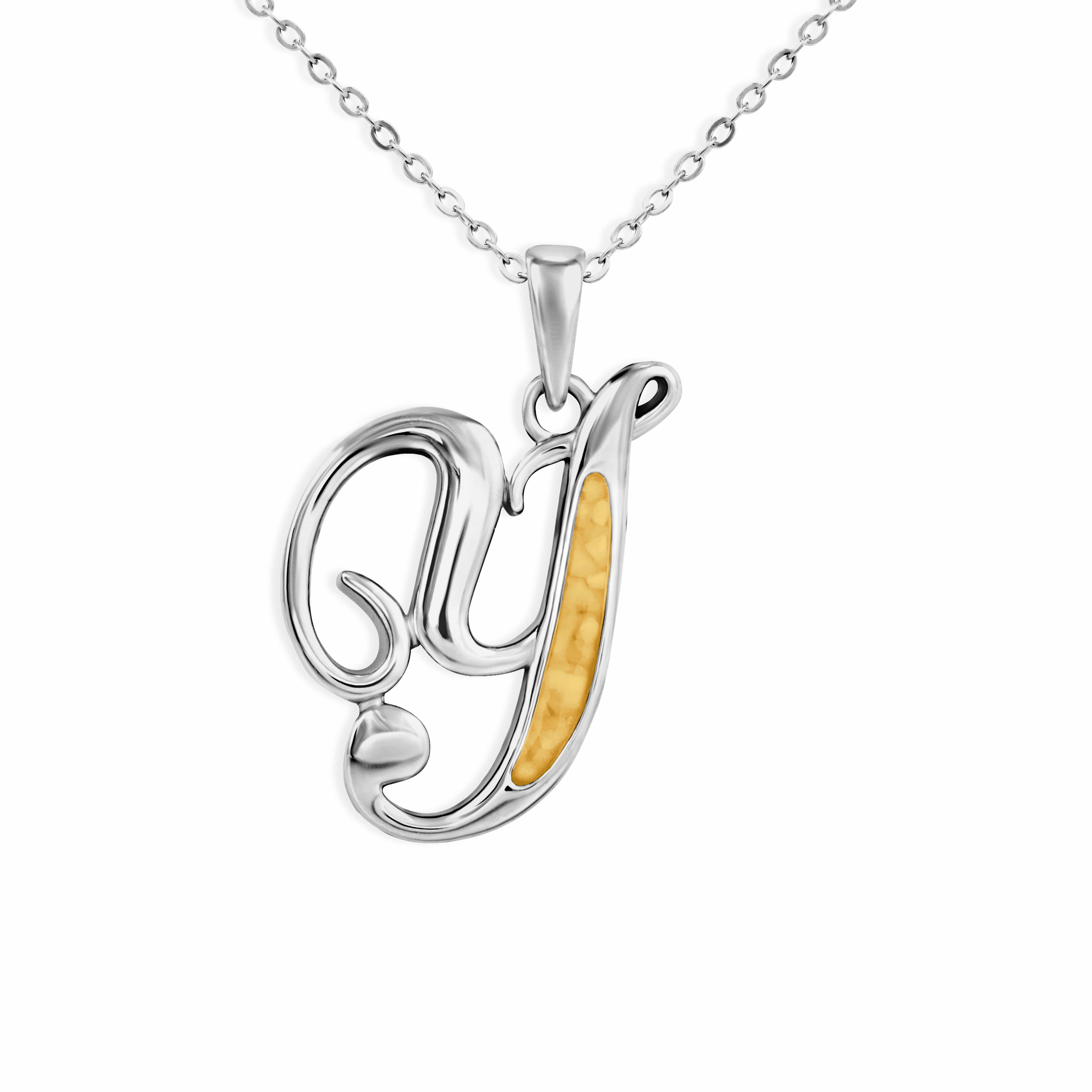 EverWith Alphabet Memorial Ashes Pendant - Letter Y Orange