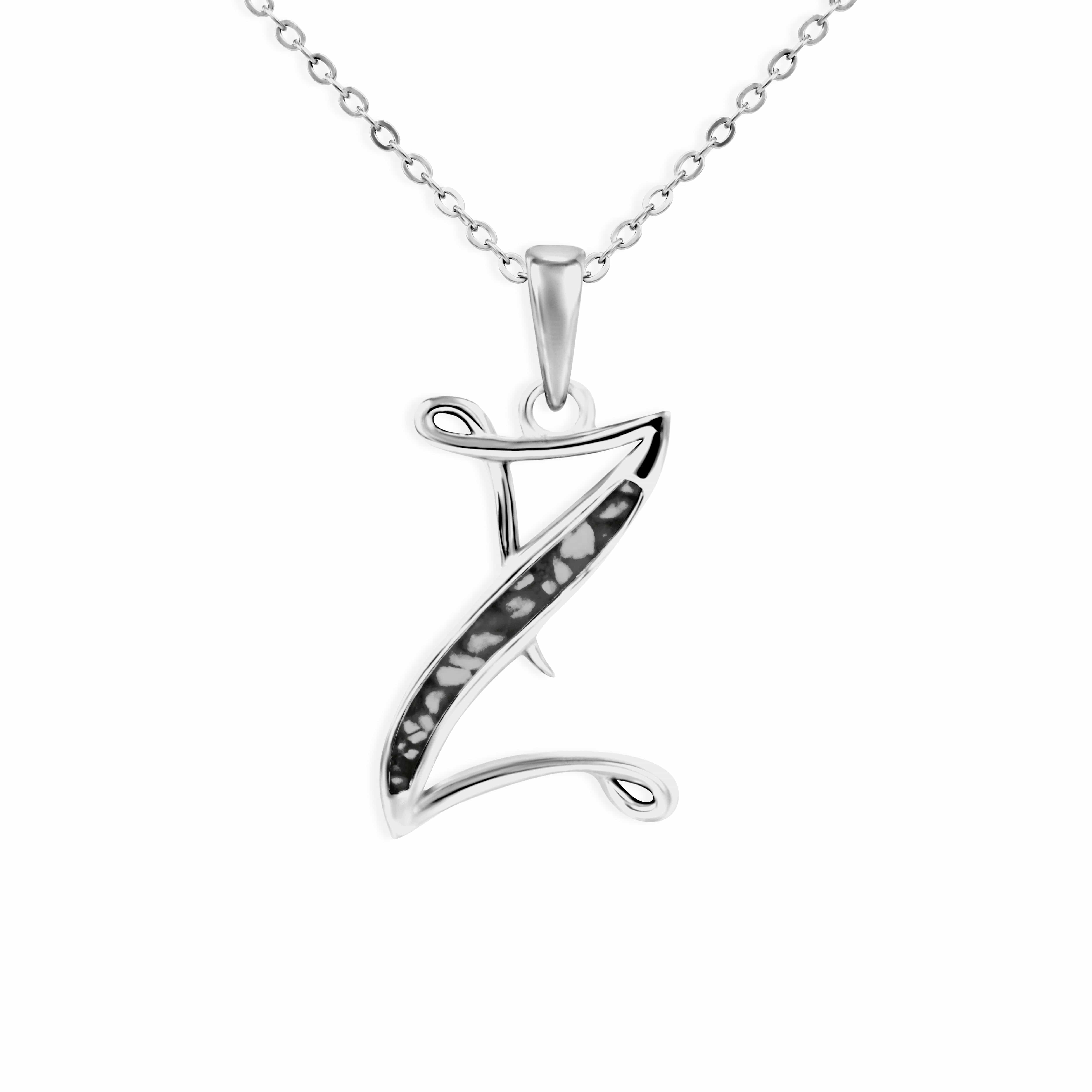 EverWith Alphabet Memorial Ashes Pendant - Letter Z Black