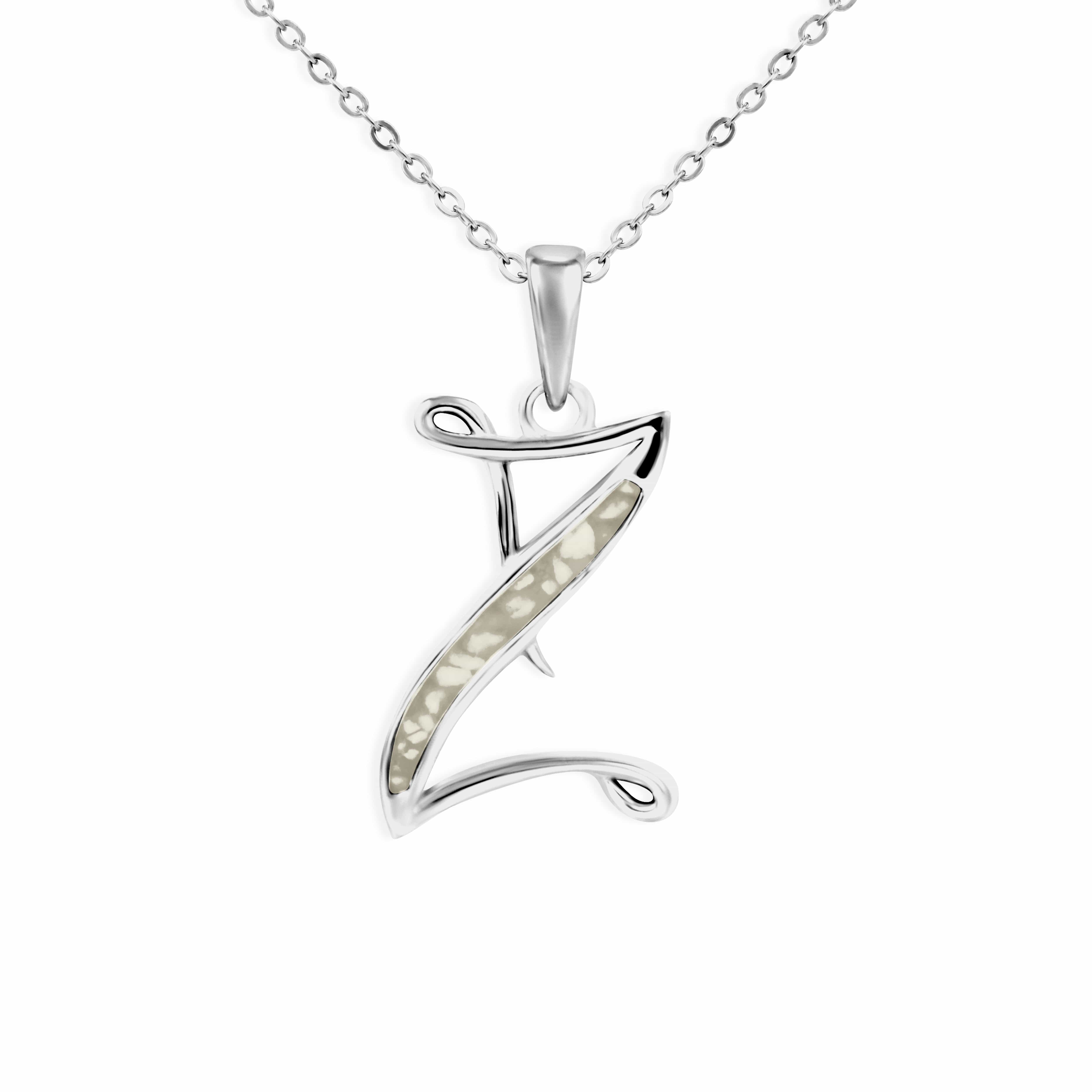 EverWith Alphabet Memorial Ashes Pendant - Letter Z Transparent