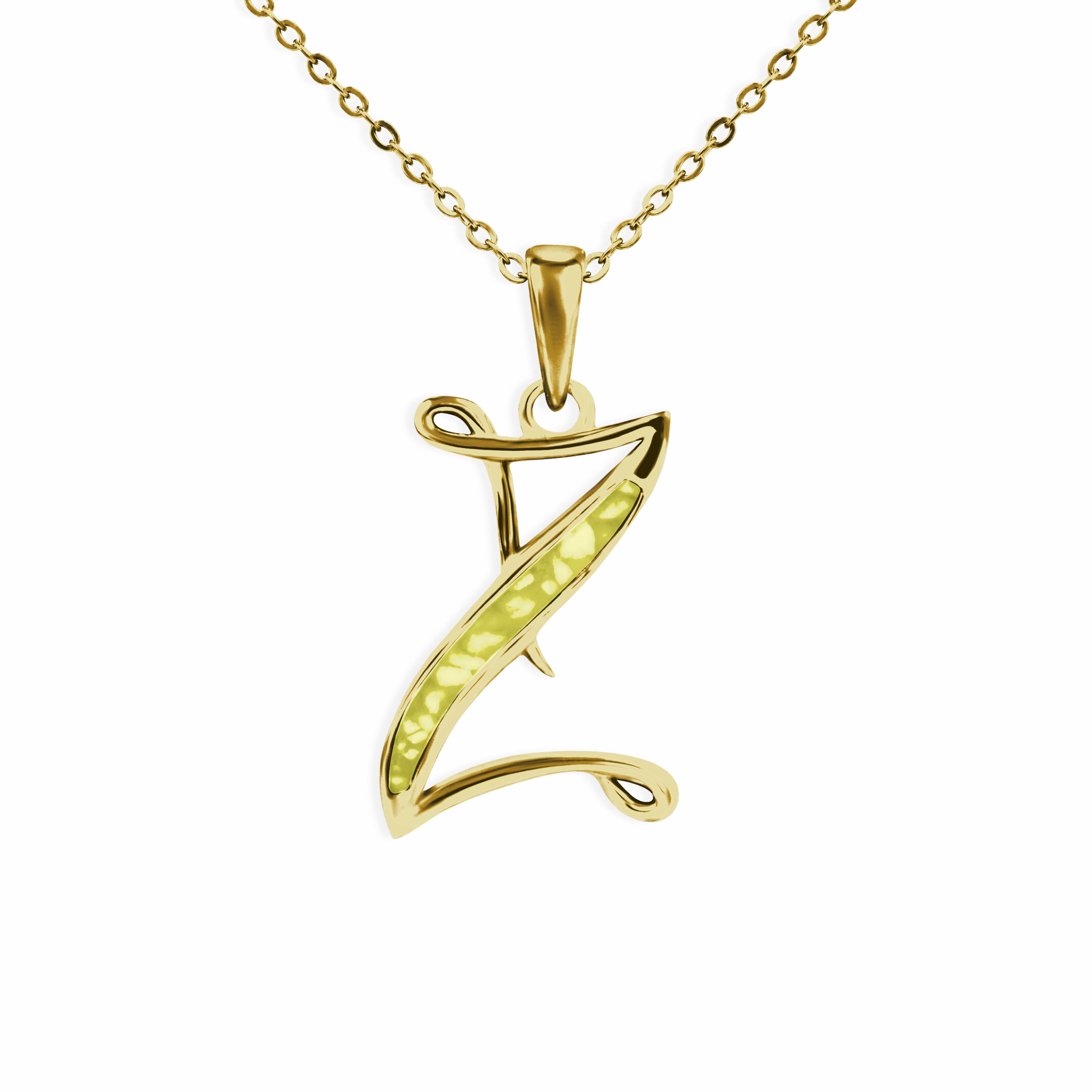 EverWith Alphabet Memorial Ashes Pendant - Letter Z 9k Yellow Gold Yellow