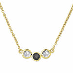 EverWith Ladies Three Of Us Memorial Ashes Necklace 9k Yellow Gold Black