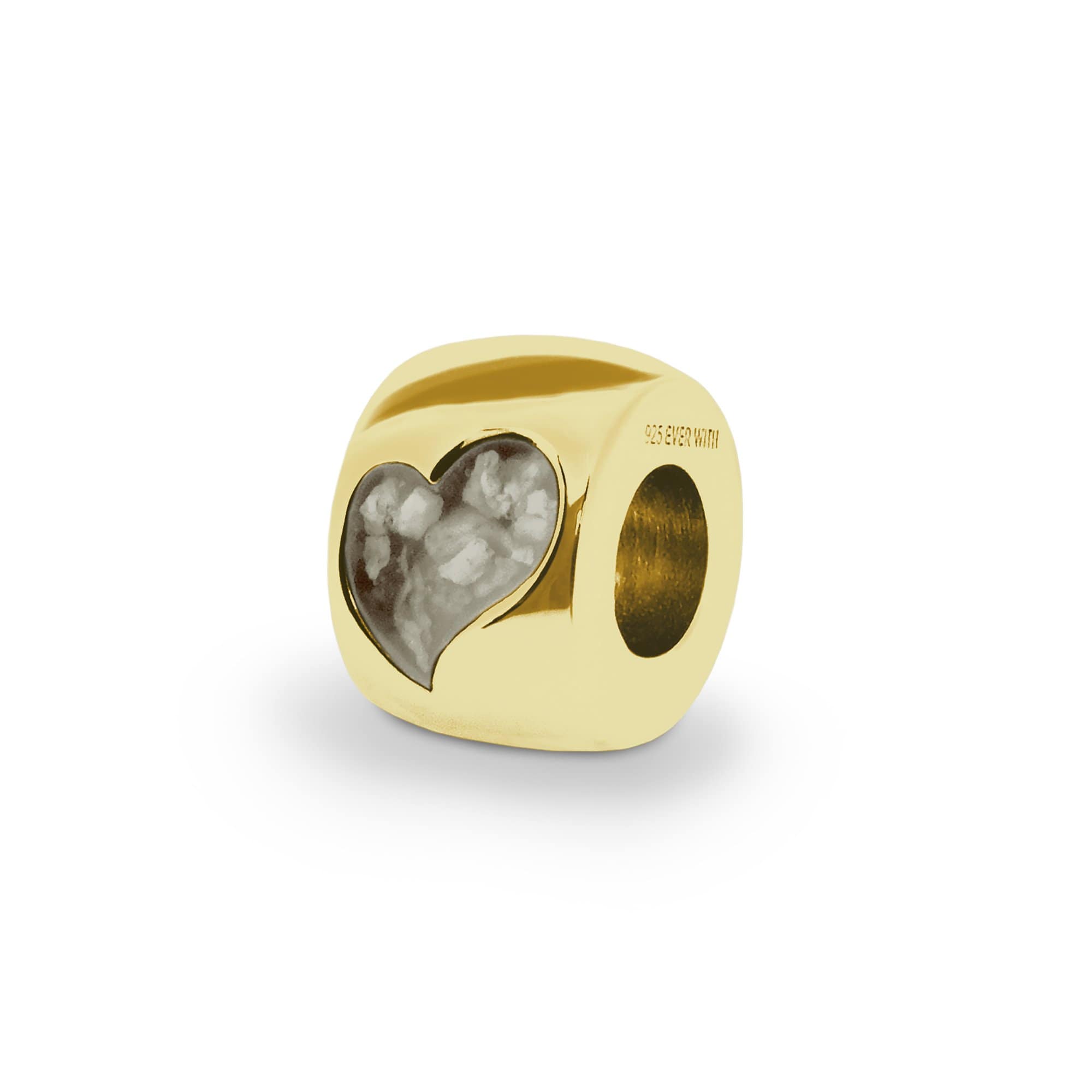 EverWith Cherish Memorial Ashes Charm Bead with Fine Crystals 9k Yellow Gold Transparent