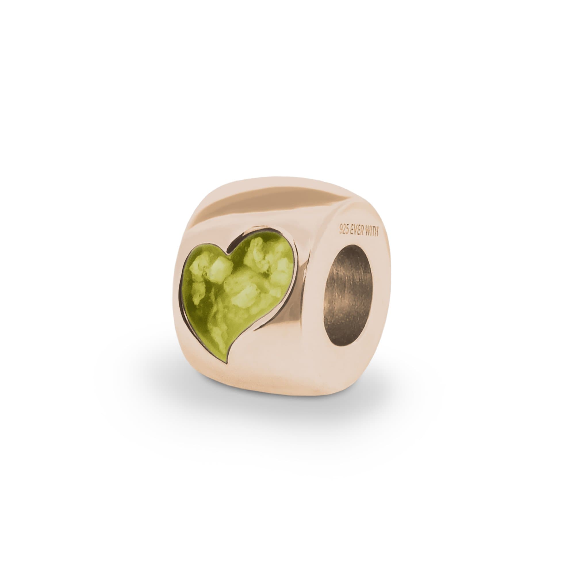 EverWith Cherish Memorial Ashes Charm Bead with Fine Crystals 9k Rose Gold Yellow
