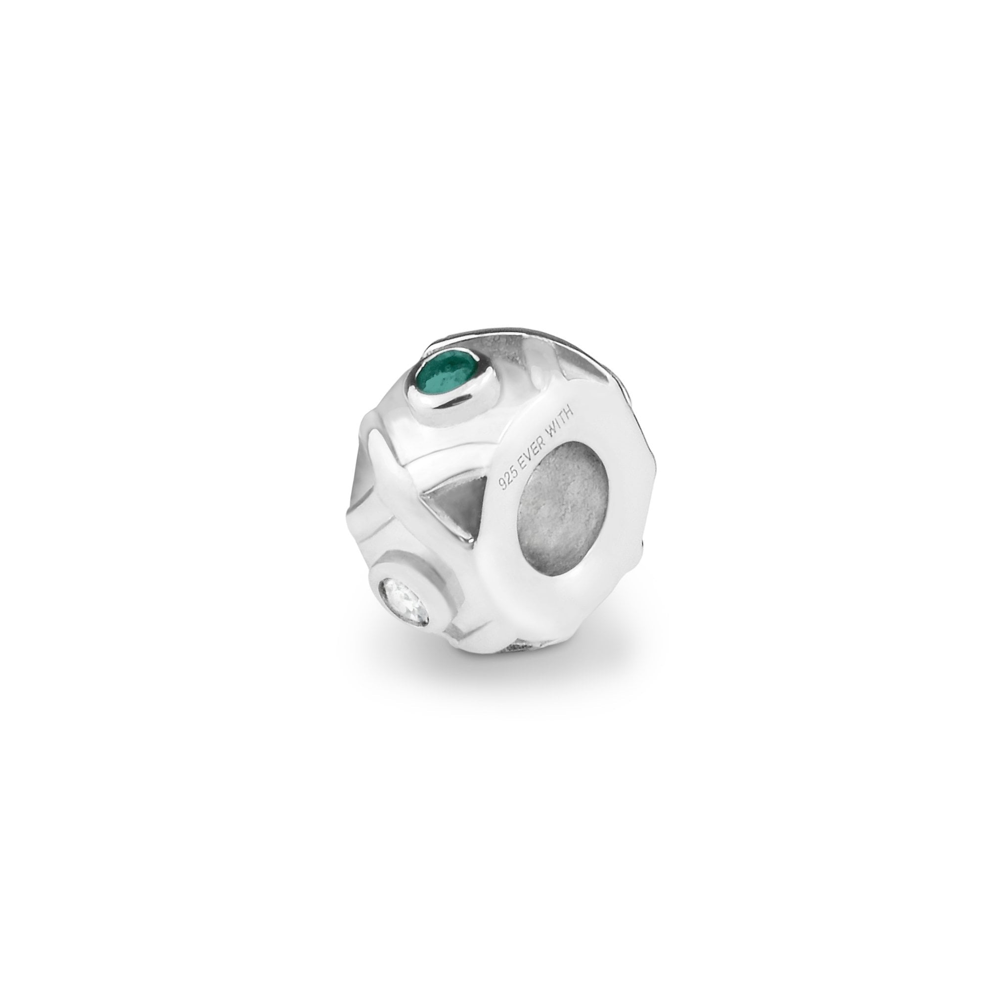 EverWith Peace Memorial Ashes Charm Bead with Fine Crystals Aqua