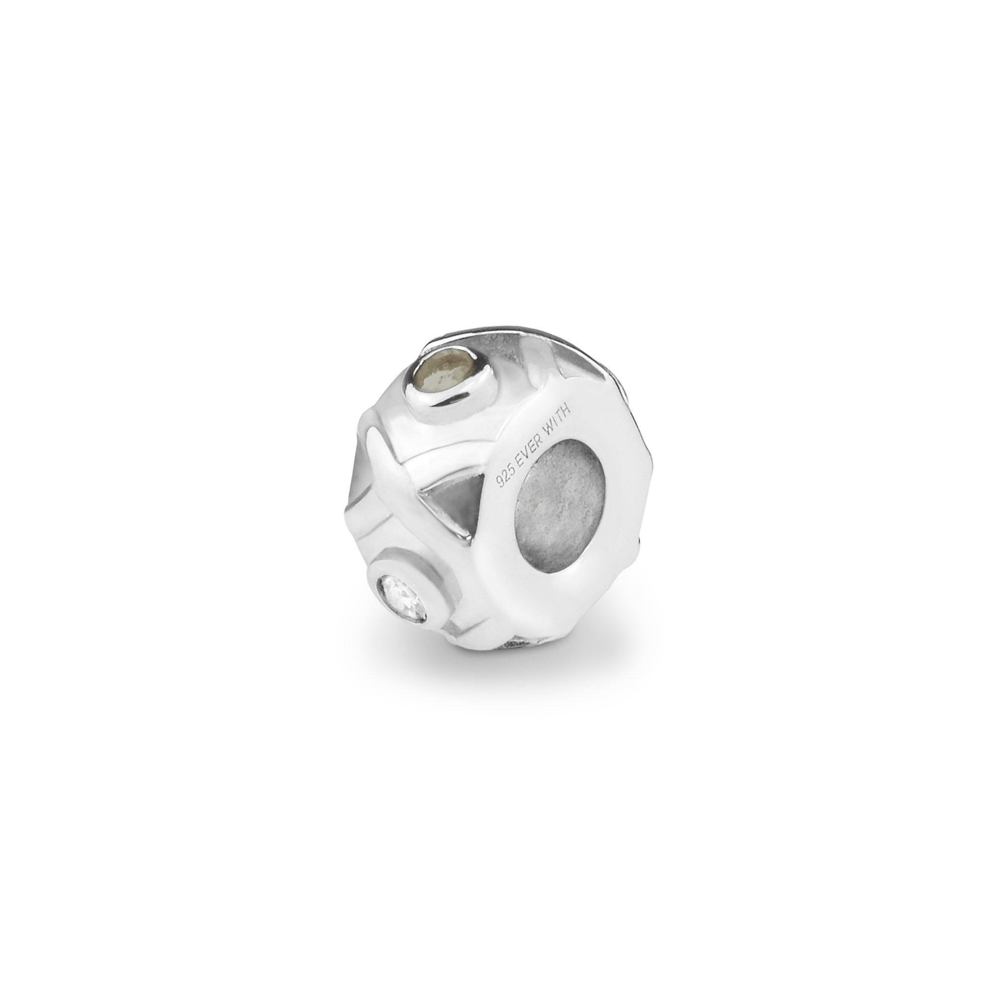EverWith Peace Memorial Ashes Charm Bead with Fine Crystals Transparent