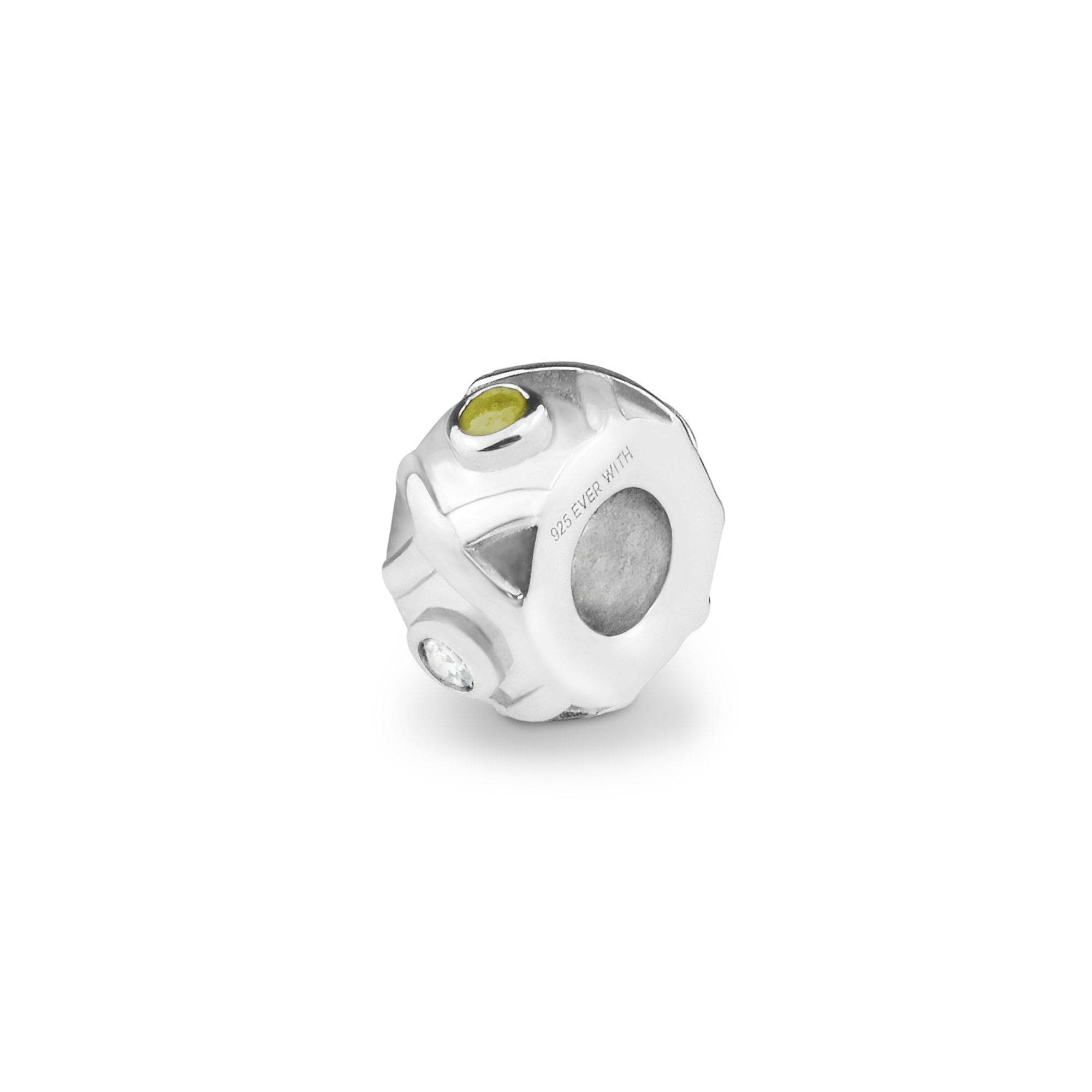 EverWith Peace Memorial Ashes Charm Bead with Fine Crystals Yellow