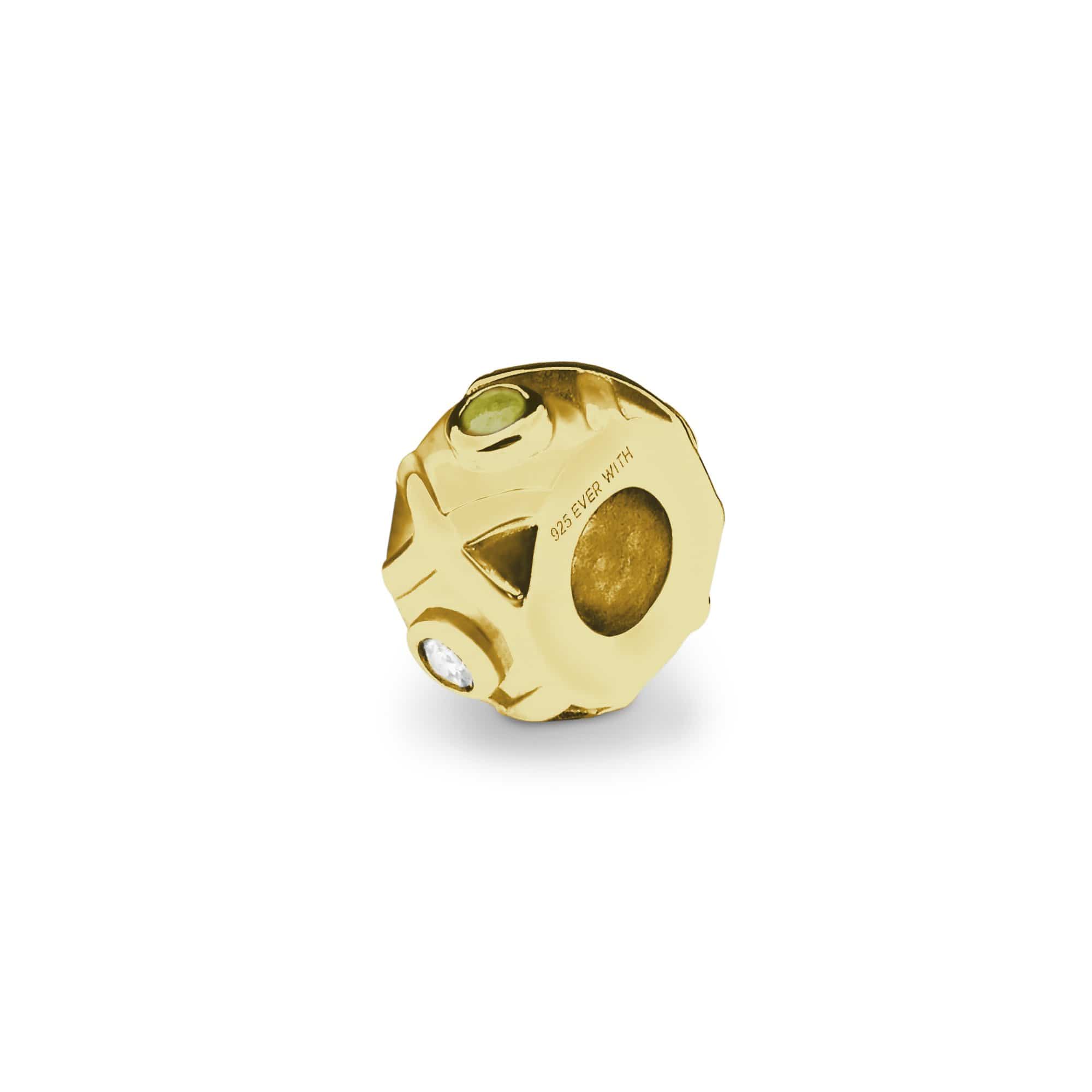 EverWith Peace Memorial Ashes Charm Bead with Fine Crystals 9k Yellow Gold Yellow