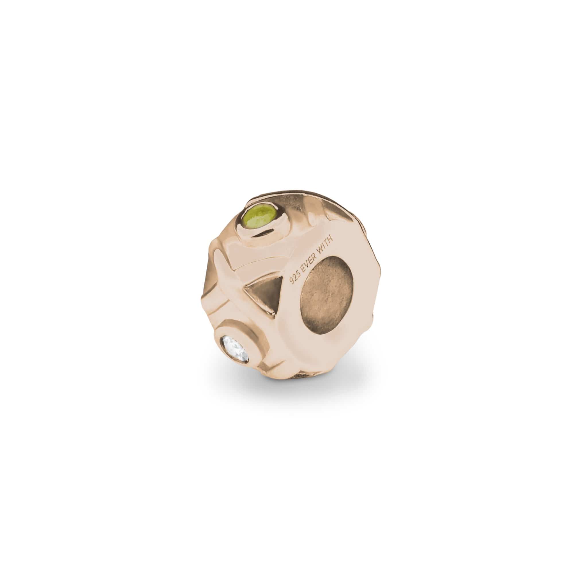 EverWith Peace Memorial Ashes Charm Bead with Fine Crystals 9k Rose Gold Yellow