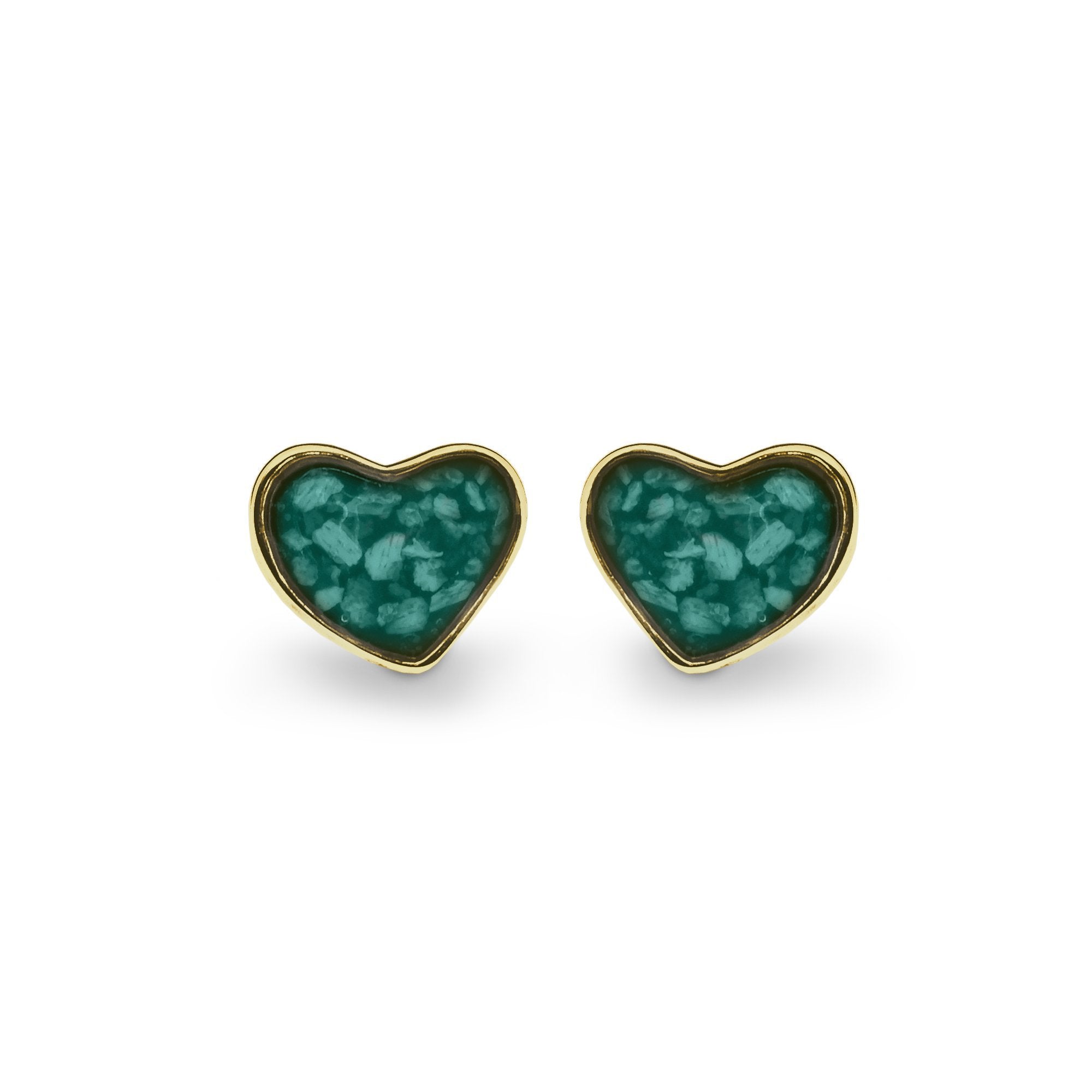 EverWith Cherish Memorial Ashes Earrings 9k Yellow Gold Aqua