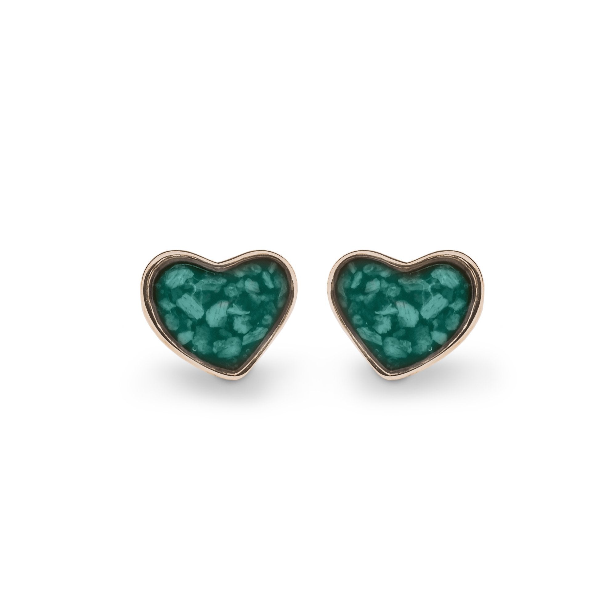 EverWith Cherish Memorial Ashes Earrings 9k Rose Gold Aqua