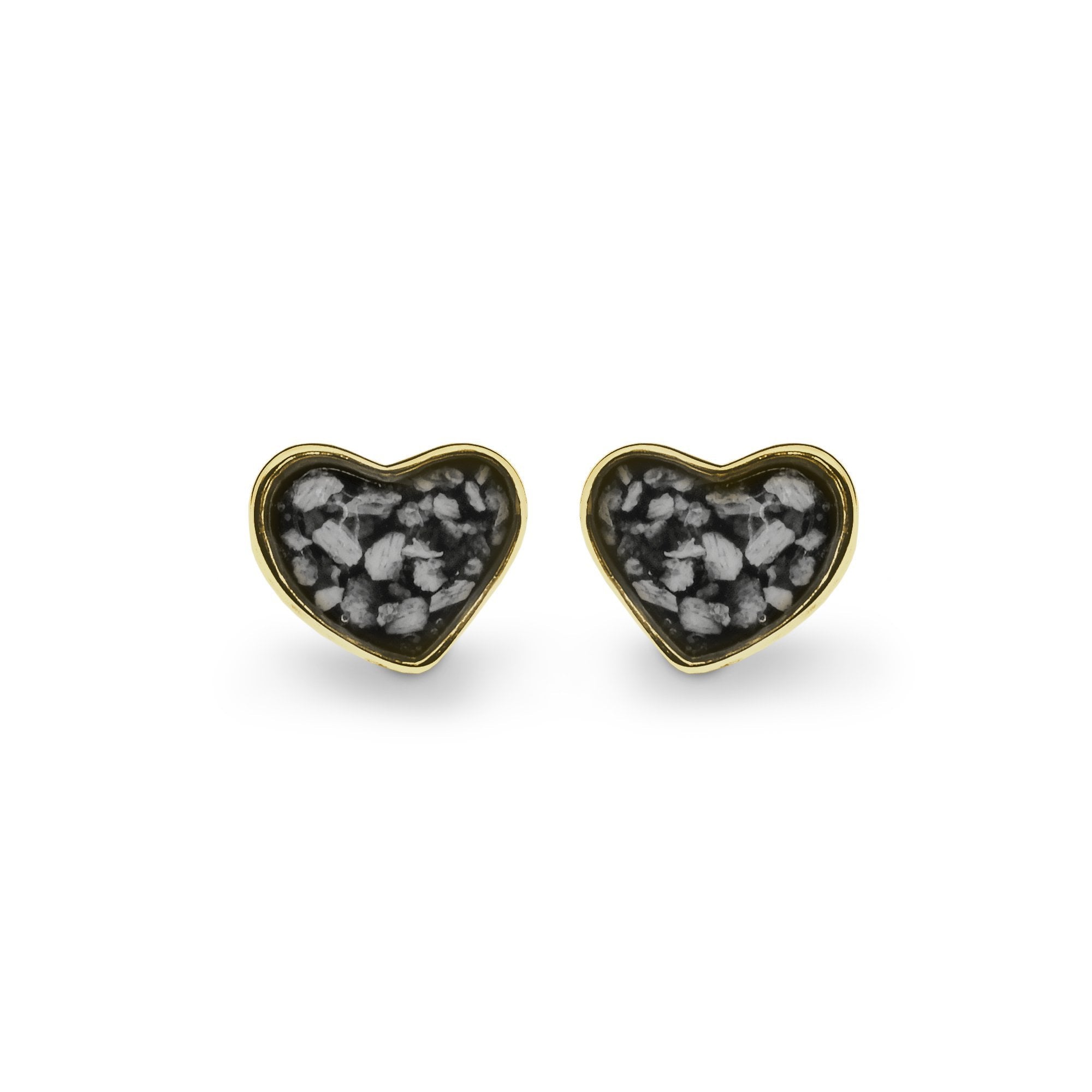 EverWith Cherish Memorial Ashes Earrings 9k Yellow Gold Black