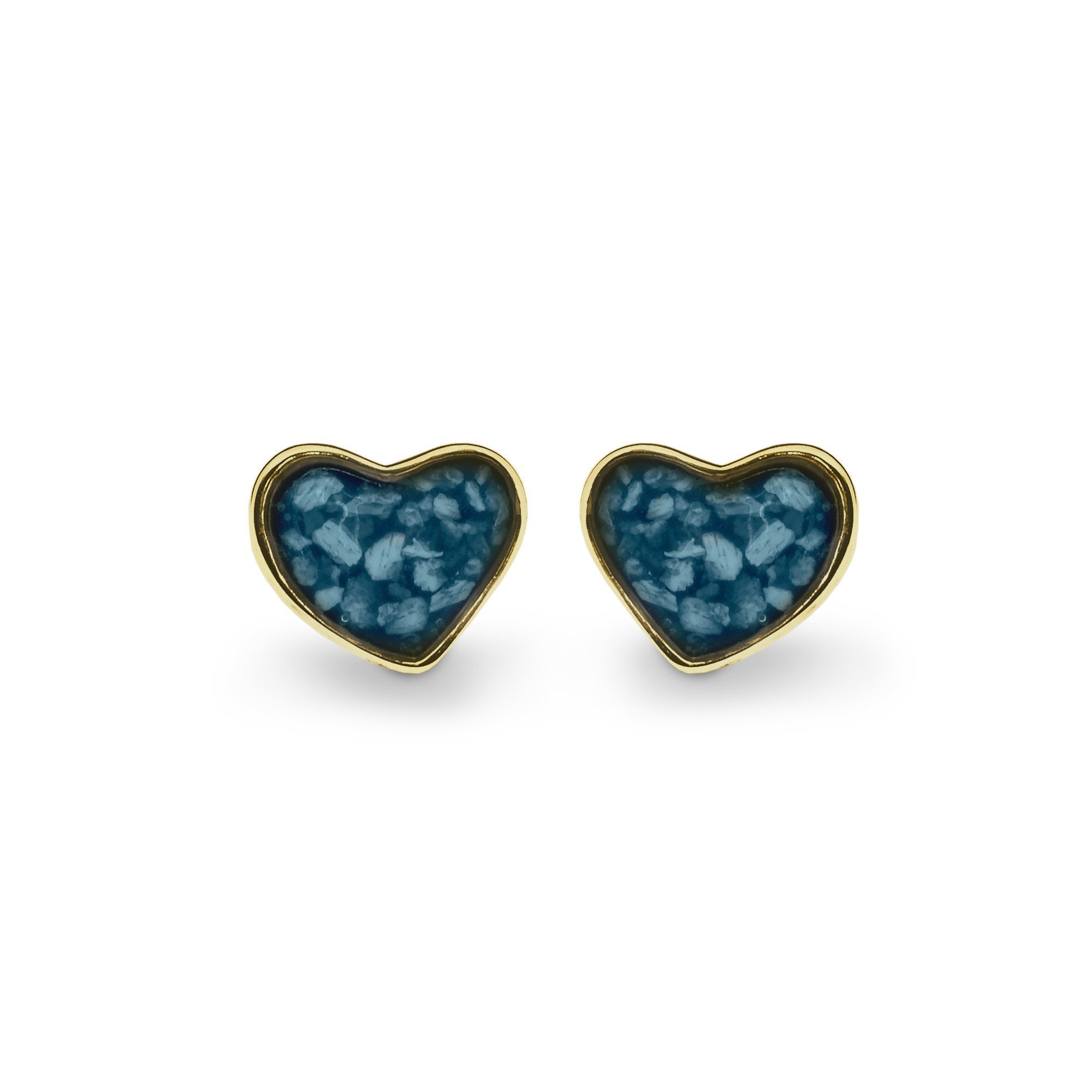EverWith Cherish Memorial Ashes Earrings 9k Yellow Gold Blue