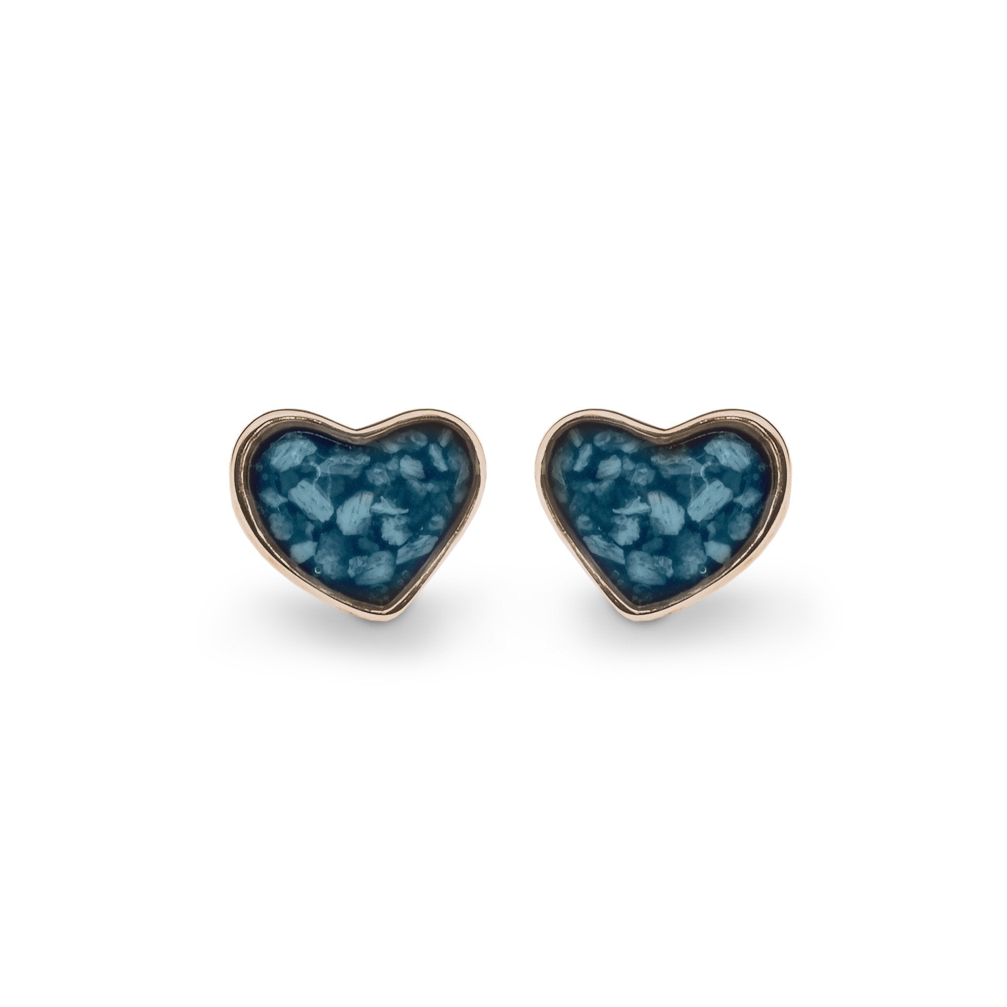 EverWith Cherish Memorial Ashes Earrings 9k Rose Gold Blue