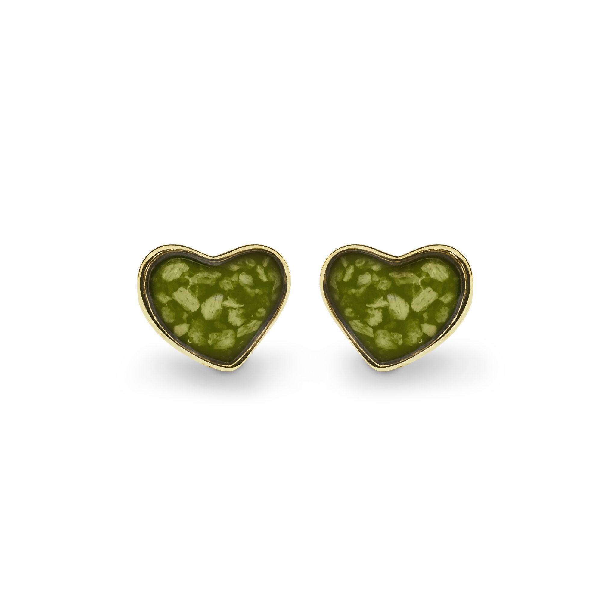 EverWith Cherish Memorial Ashes Earrings 9k Yellow Gold Green