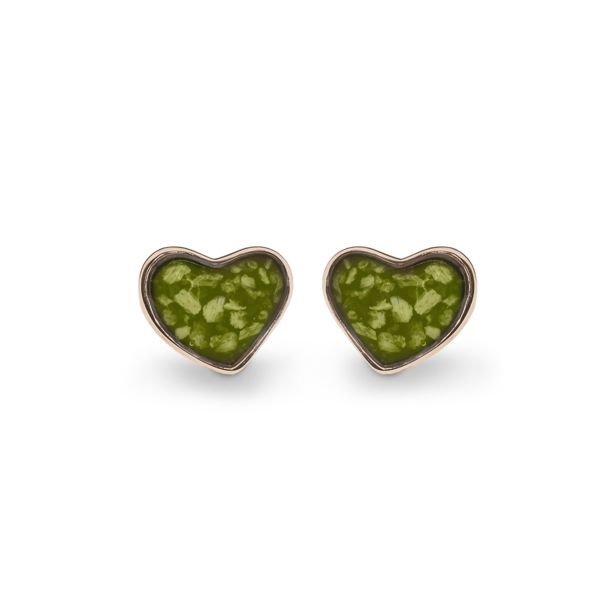 EverWith Cherish Memorial Ashes Earrings 9k Rose Gold Green