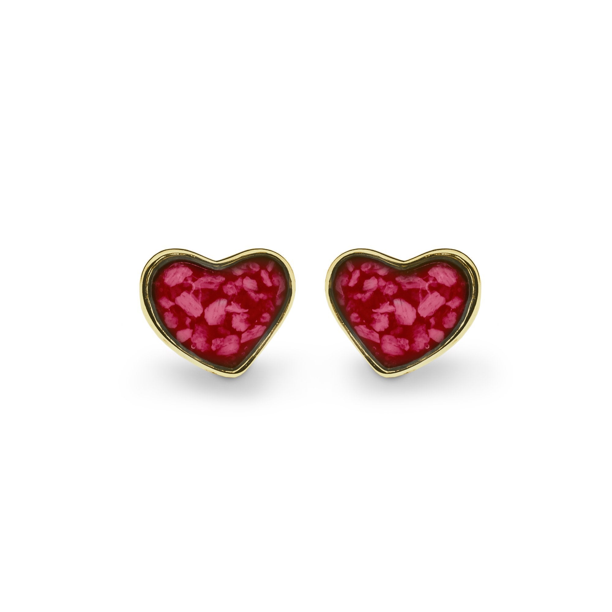 EverWith Cherish Memorial Ashes Earrings 9k Yellow Gold Red
